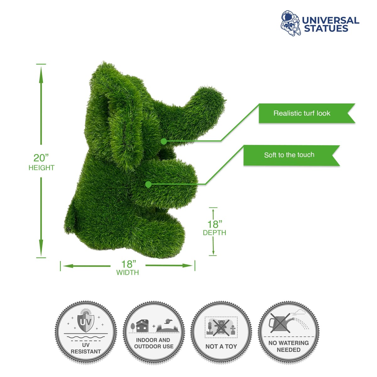 Big Sitting Elephant Green Look Topiary