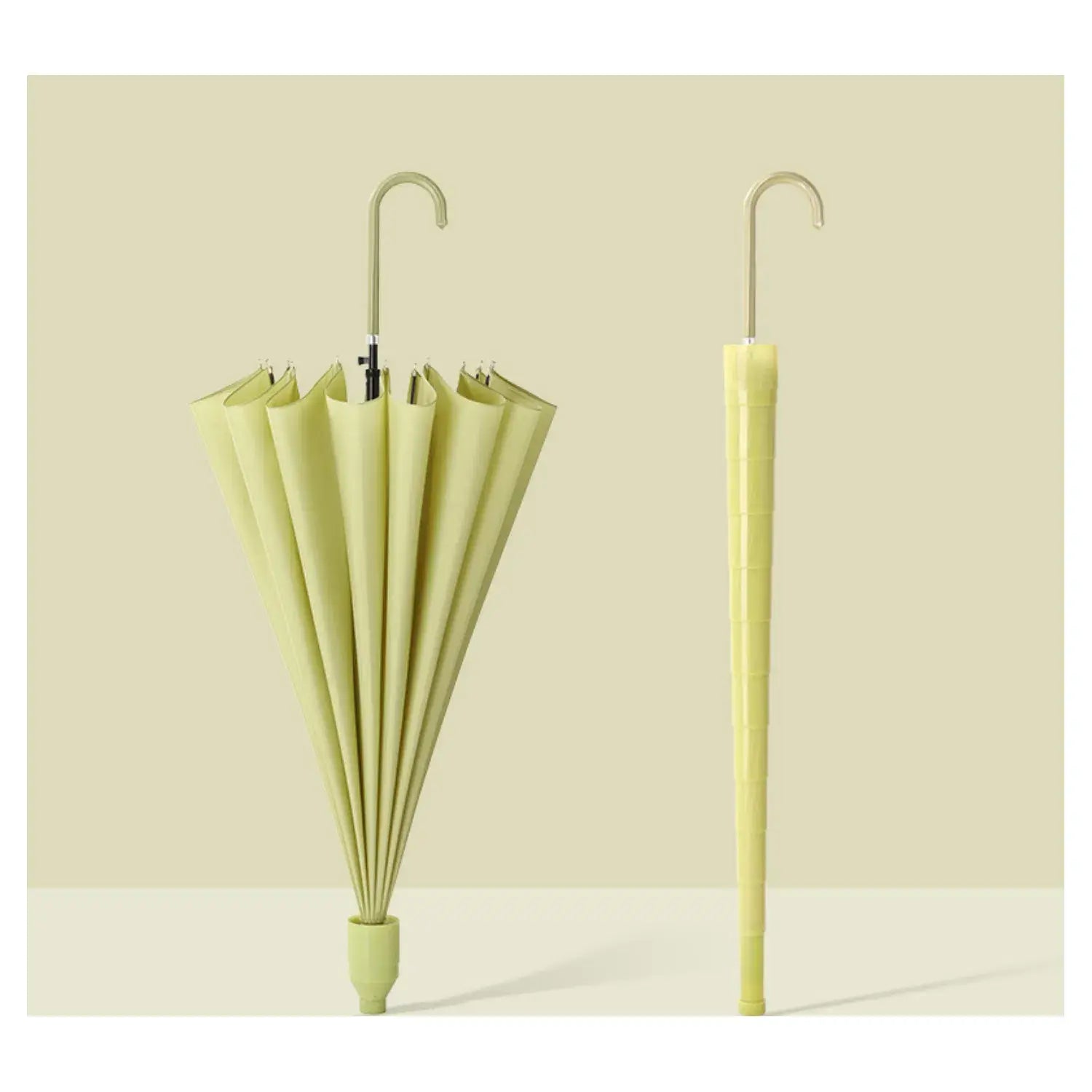 Elegant Long Stick Umbrella with  Extendable Cover: Green