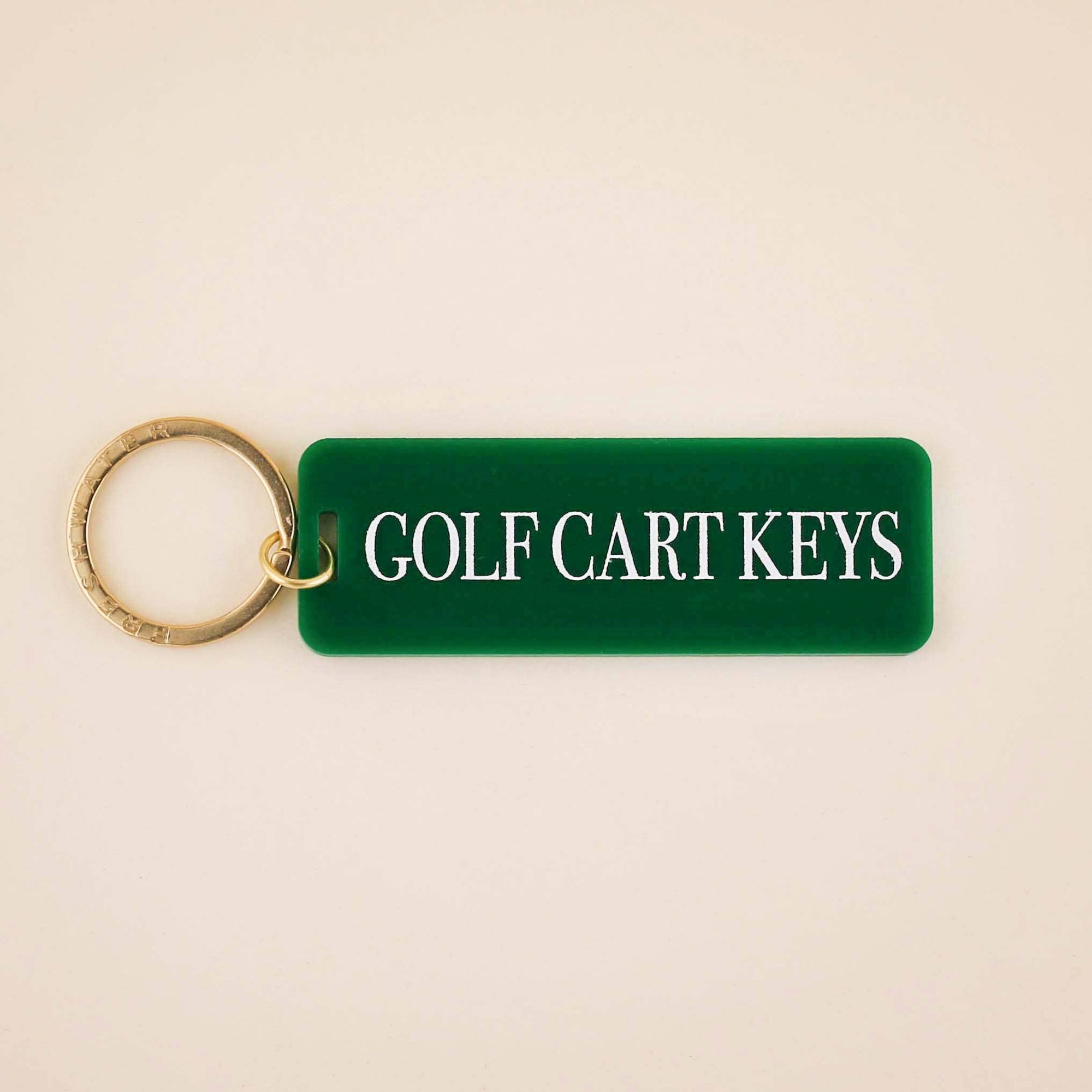 Golf Cart Keys Keychain: Kelly Green / Keychain on Card
