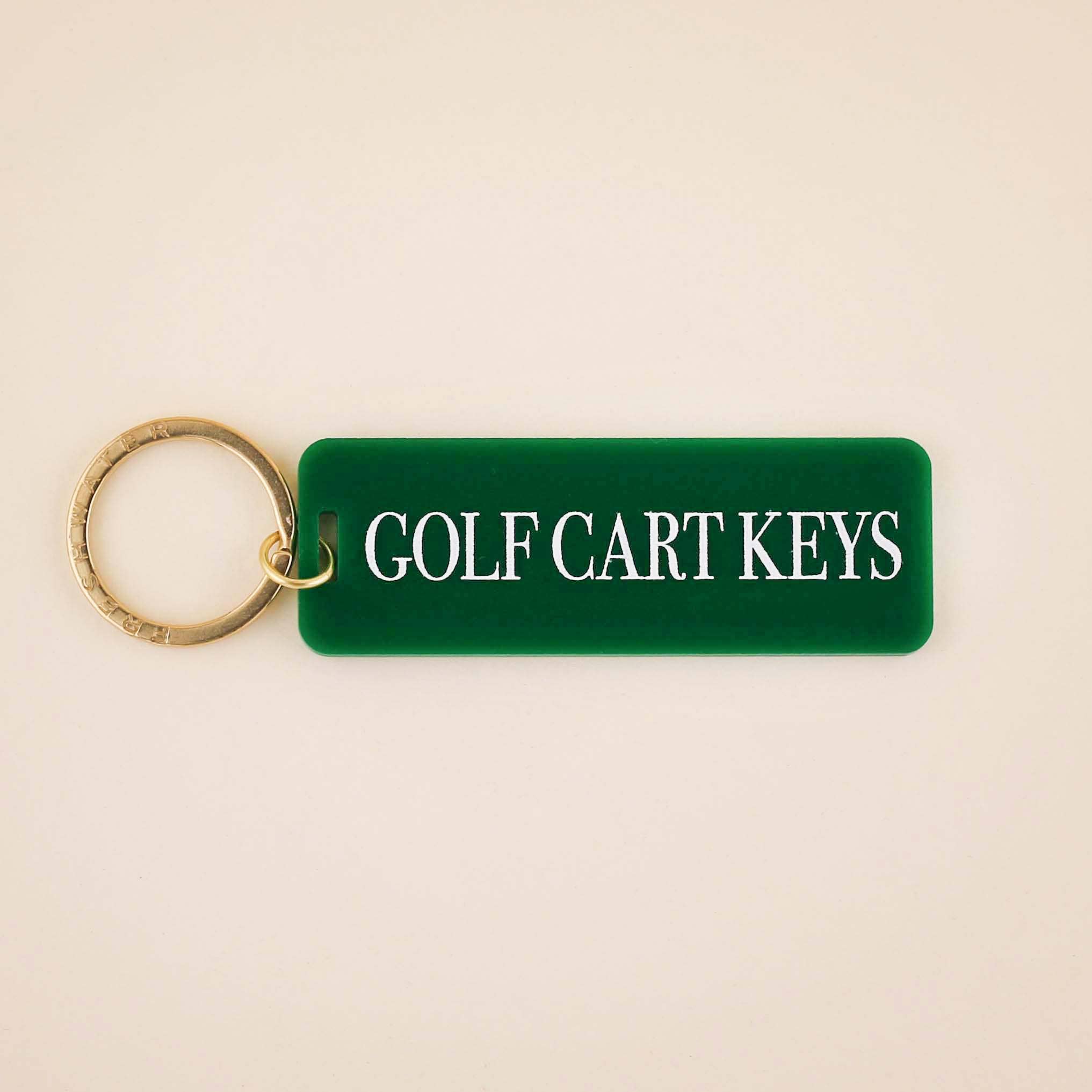 Golf Cart Keys Keychain: Kelly Green / Keychain on Card