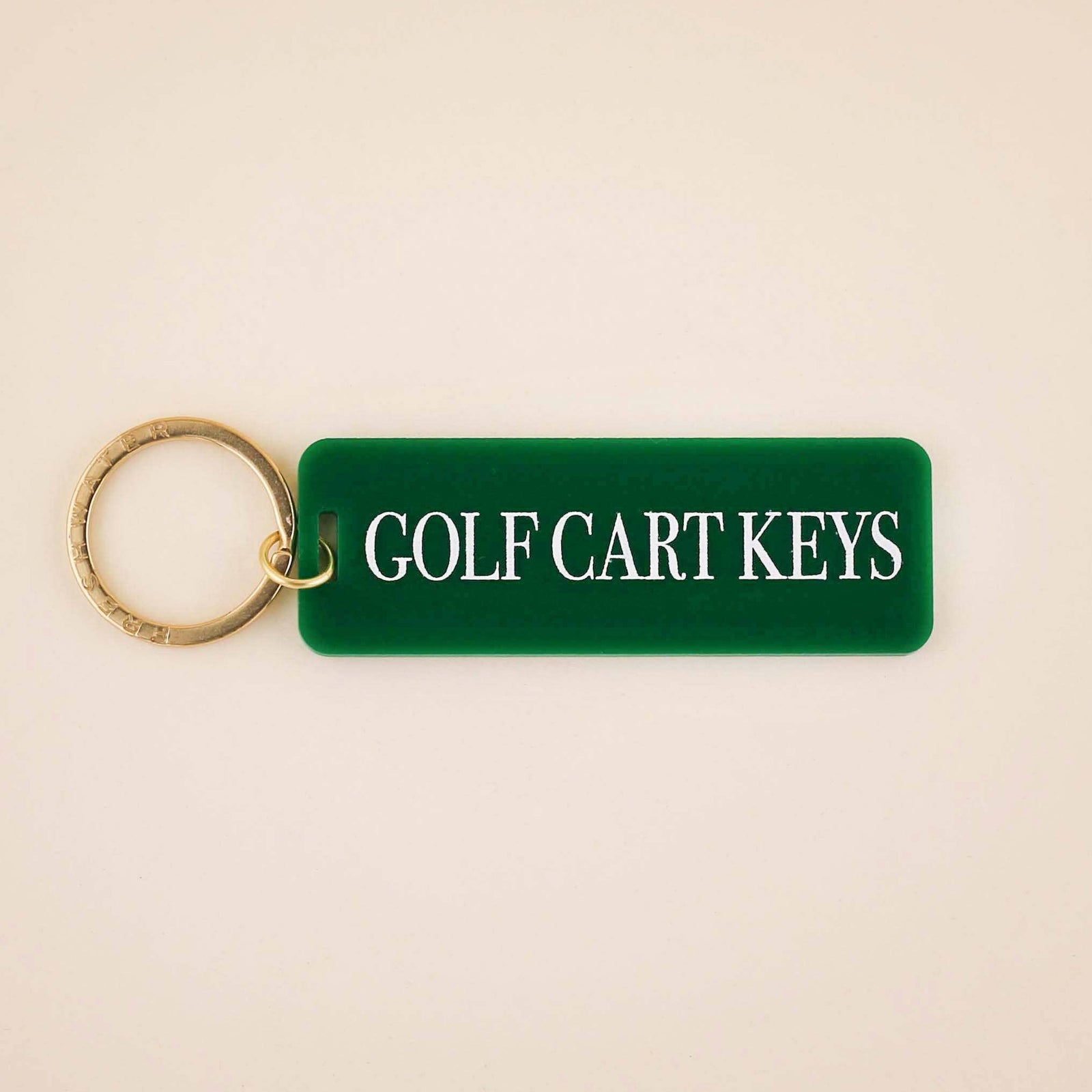 Golf Cart Keys Keychain: Kelly Green / Keychain on Card