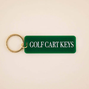 Golf Cart Keys Keychain: Kelly Green / Keychain on Card
