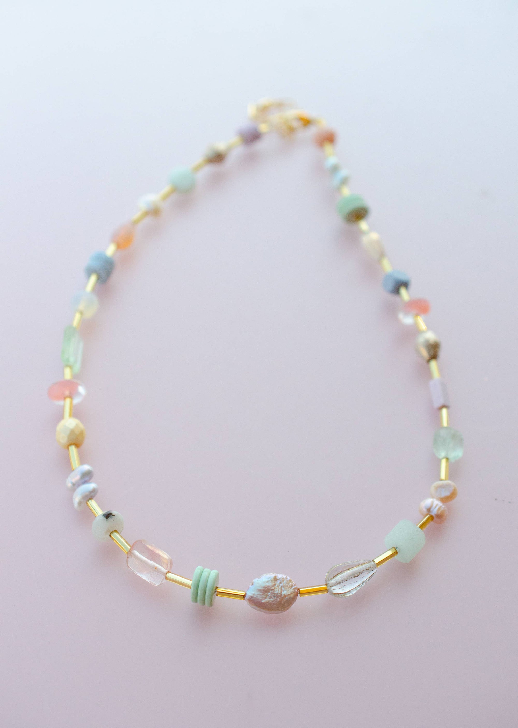 Colorful Beaded Eclectic Necklace: Bright