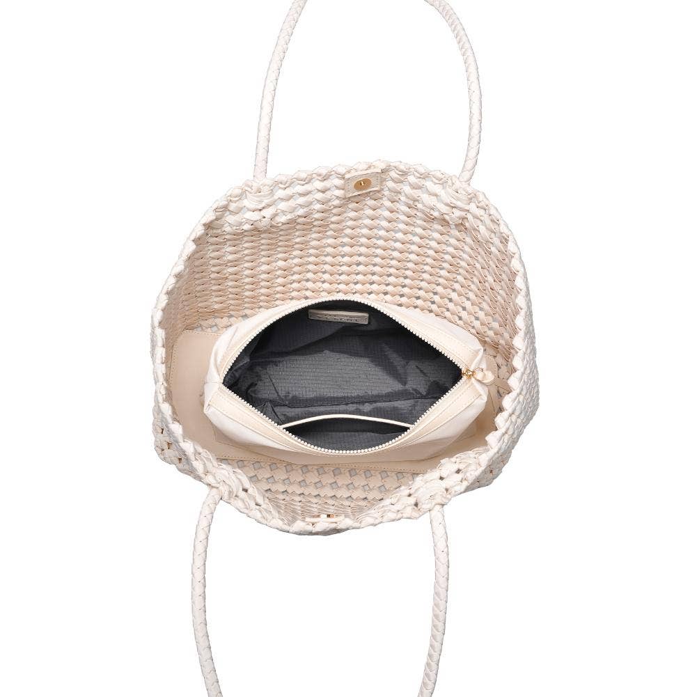 Reflection - Hand Woven Knot Tote: Ivory