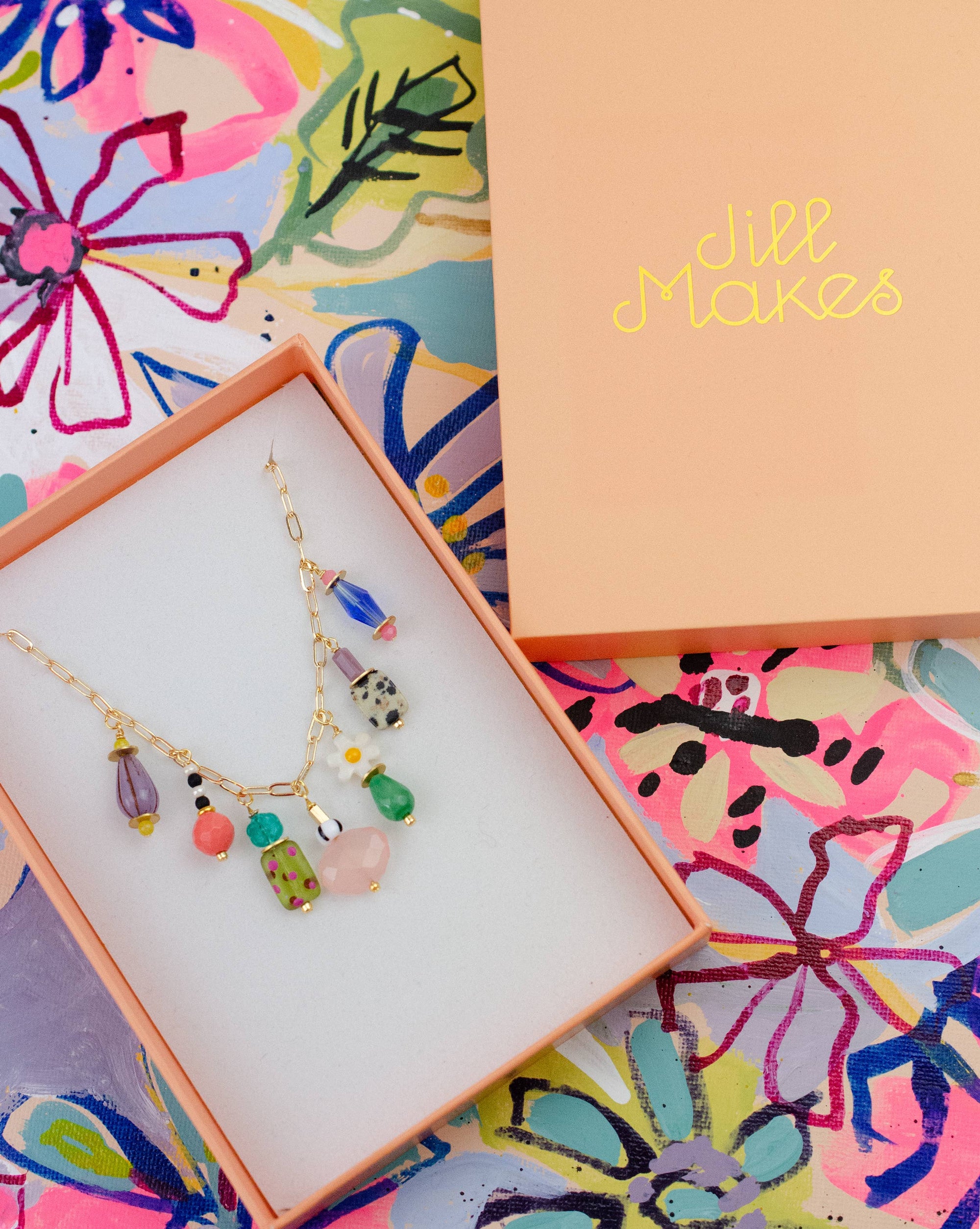 Dainty Colorful Charm Beaded Necklace