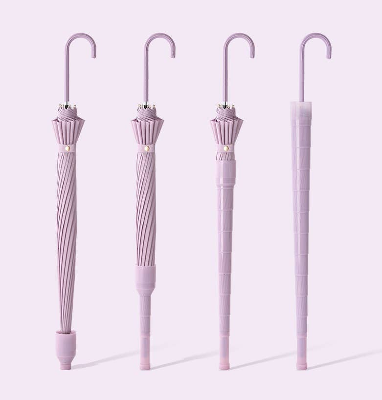 Elegant Long Stick Umbrella with  Extendable Cover: Black