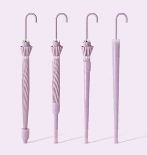 Elegant Long Stick Umbrella with  Extendable Cover: Black