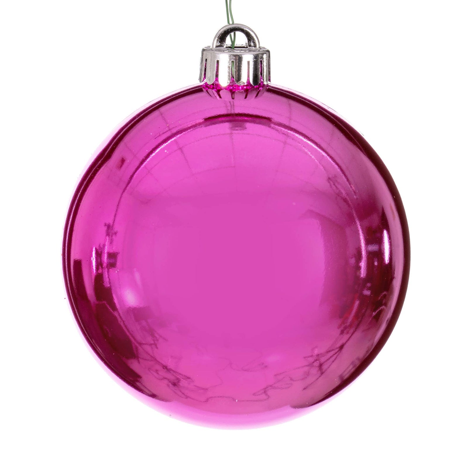 Vickerman 6" Hot Pink Shiny Ball Ornament: Hot Pink / Plastic / 6"