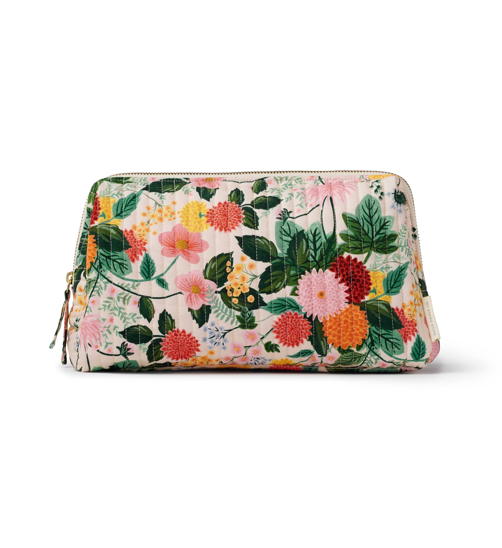 Dahlia Quilted Large Cosmetic Pouch