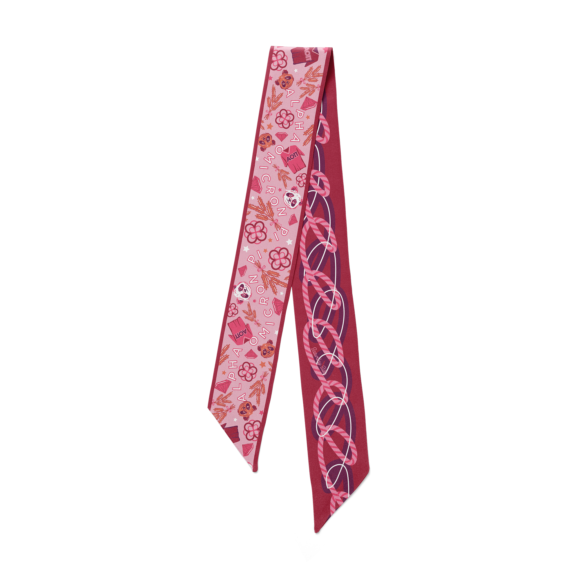 Alpha Omicron Pi Skinny Scarf