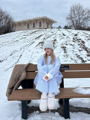 Blue and White Mini Striped Sweatpants: Blue/White Mini Stripes
