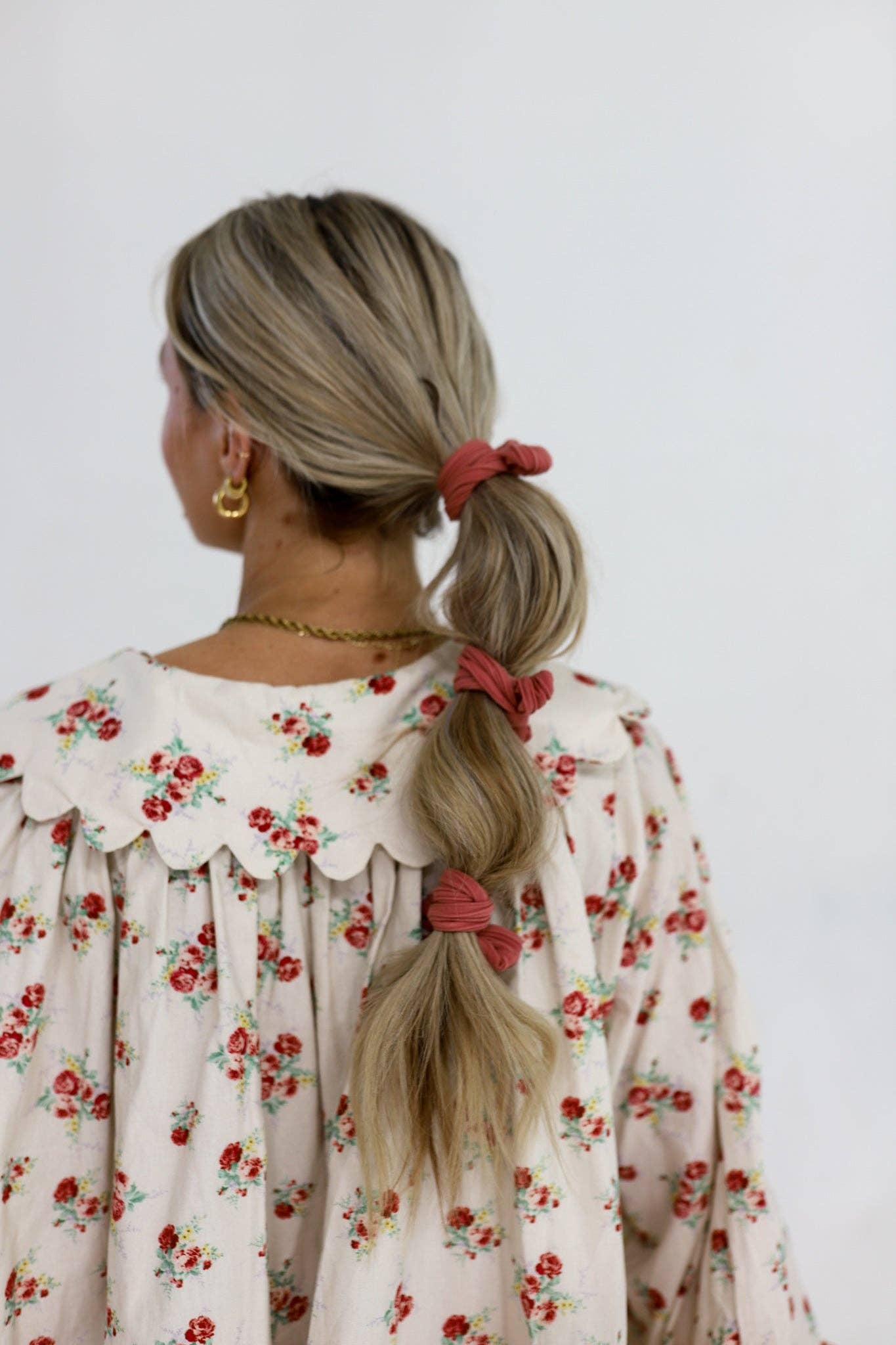 BOW SLICK BACK PONYTAILS (PACK OF 3): LIGHT PINK