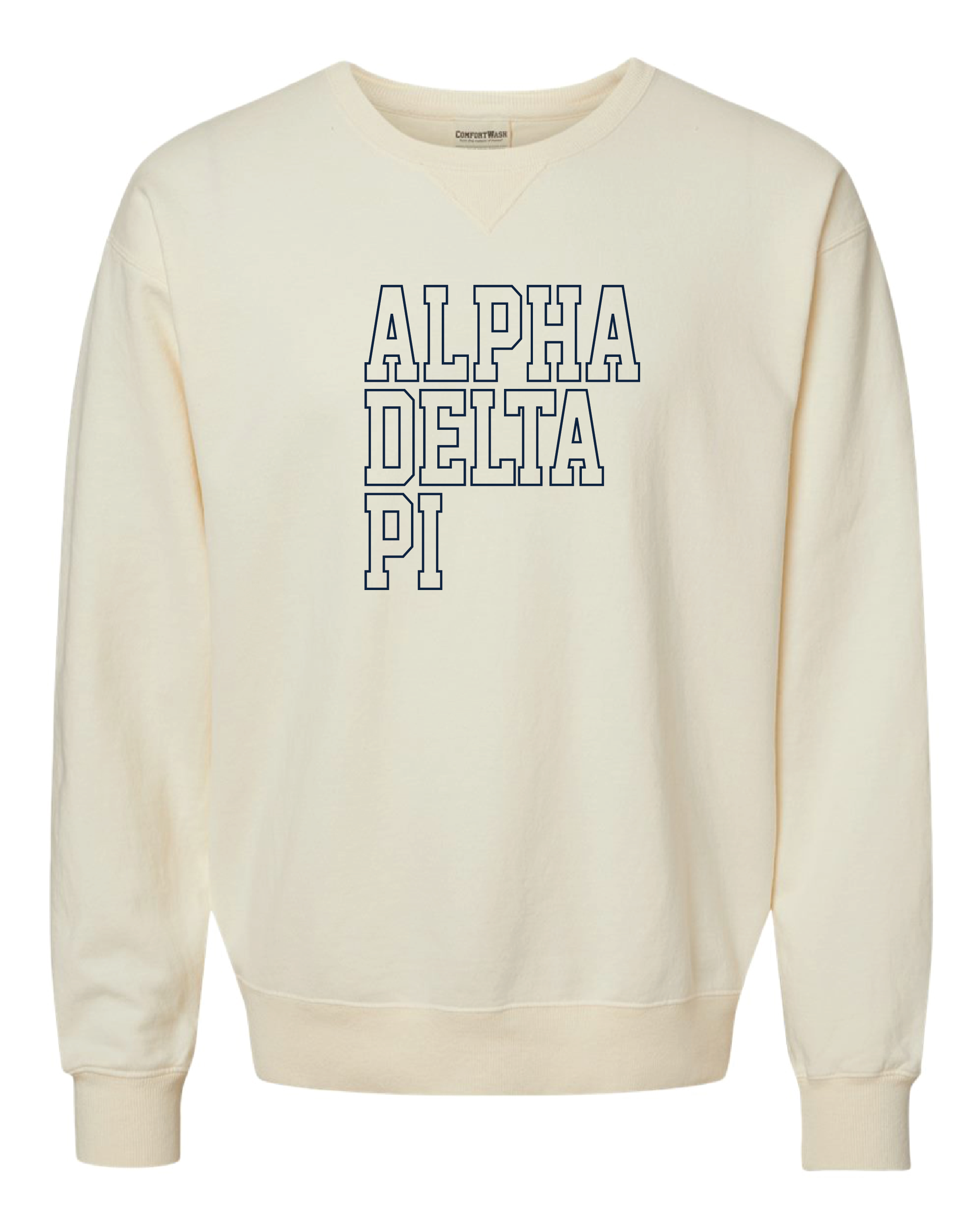 ADPi Block Letter Embroidered Crewneck