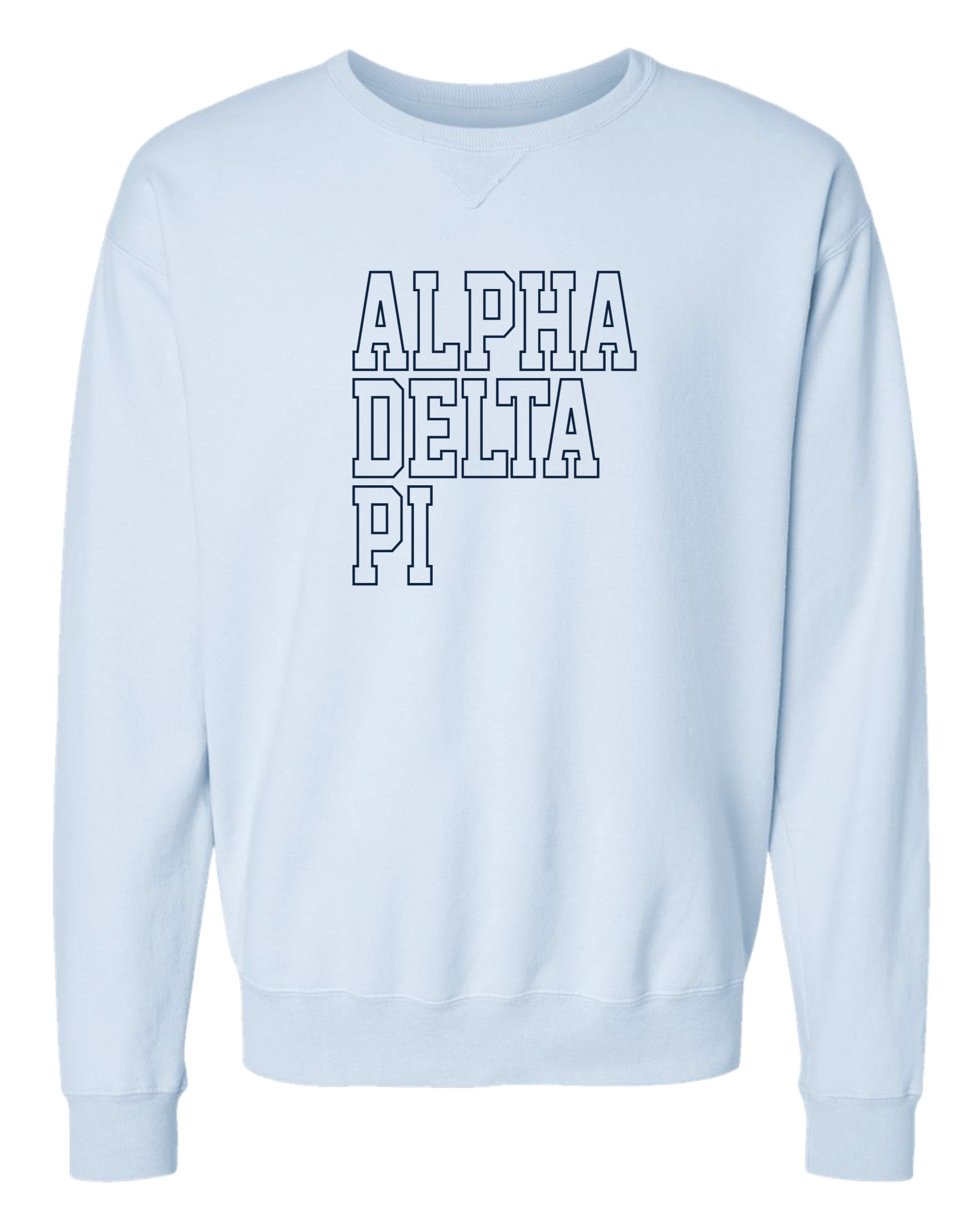 ADPi Block Letter Embroidered Crewneck