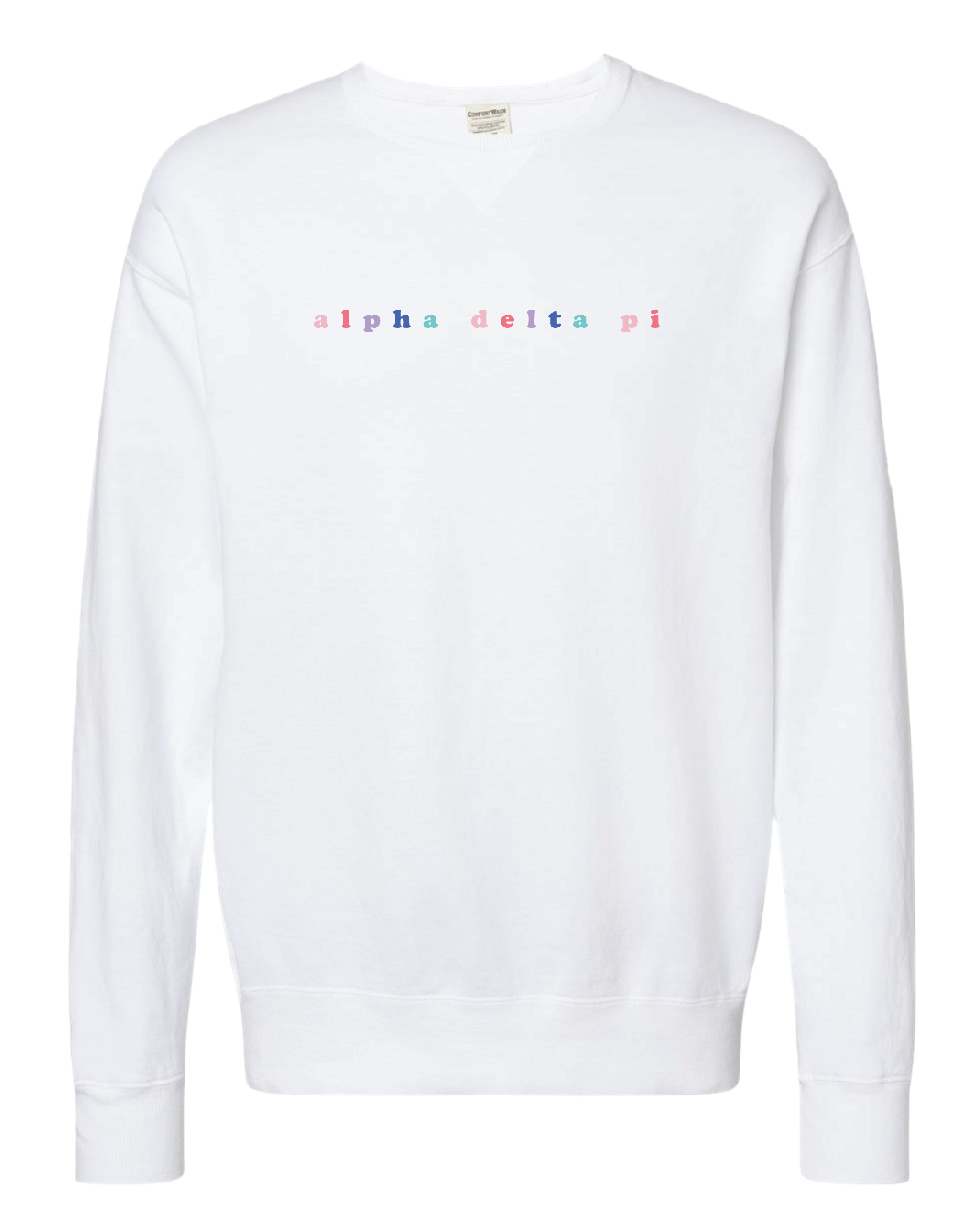 ADPi Bubble Letter Rainbow Crewneck
