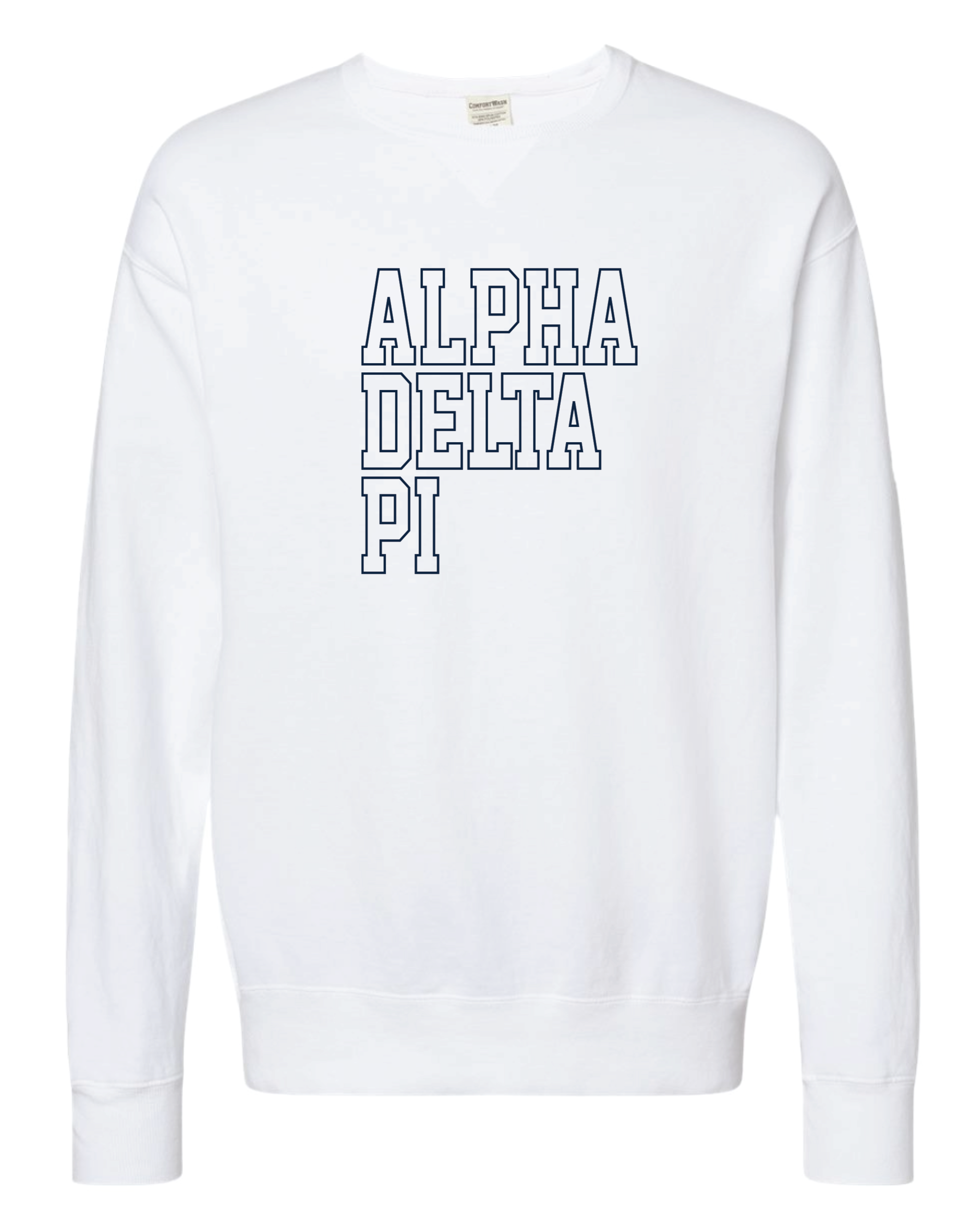 ADPi Block Letter Embroidered Crewneck