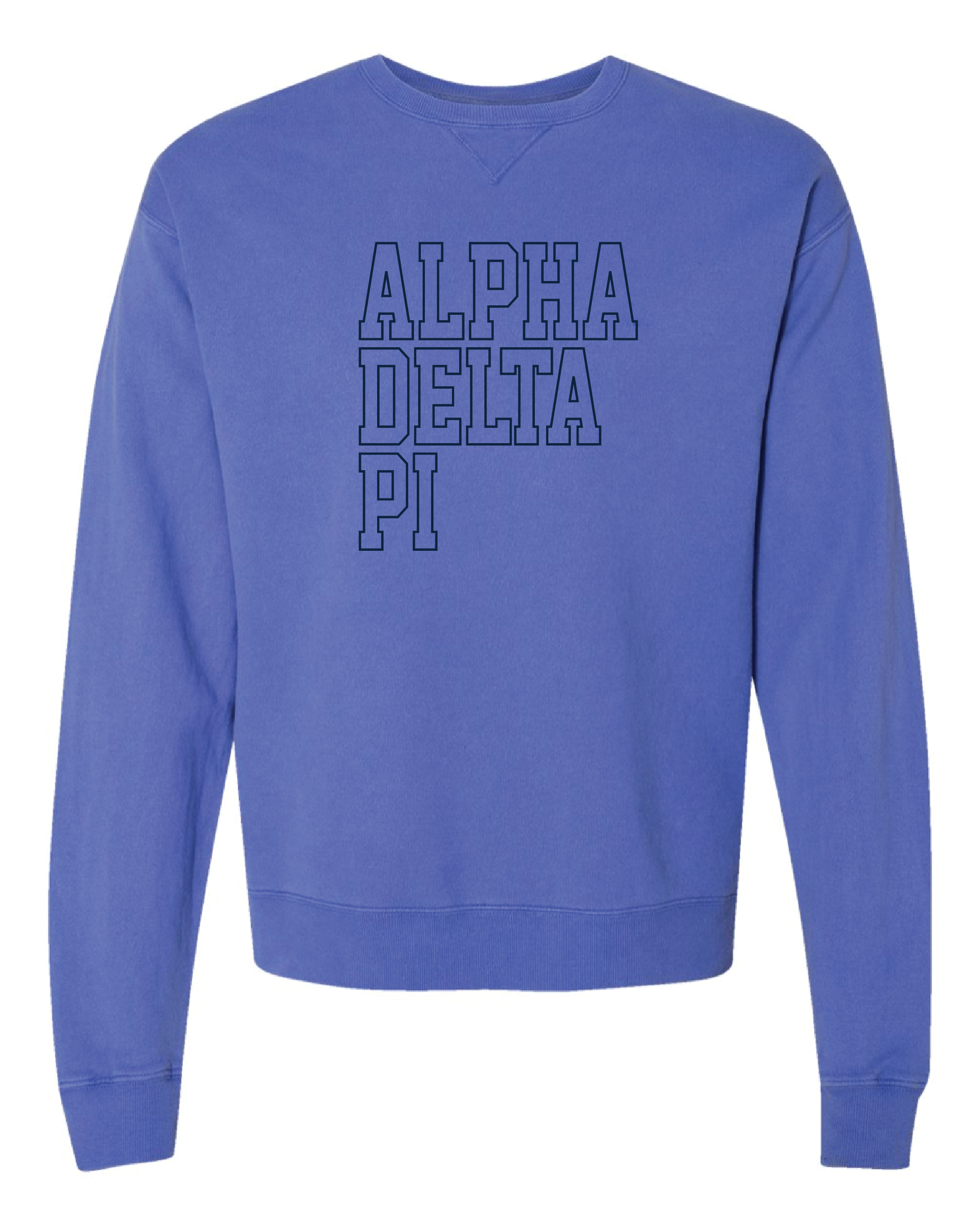 ADPi Block Letter Embroidered Crewneck