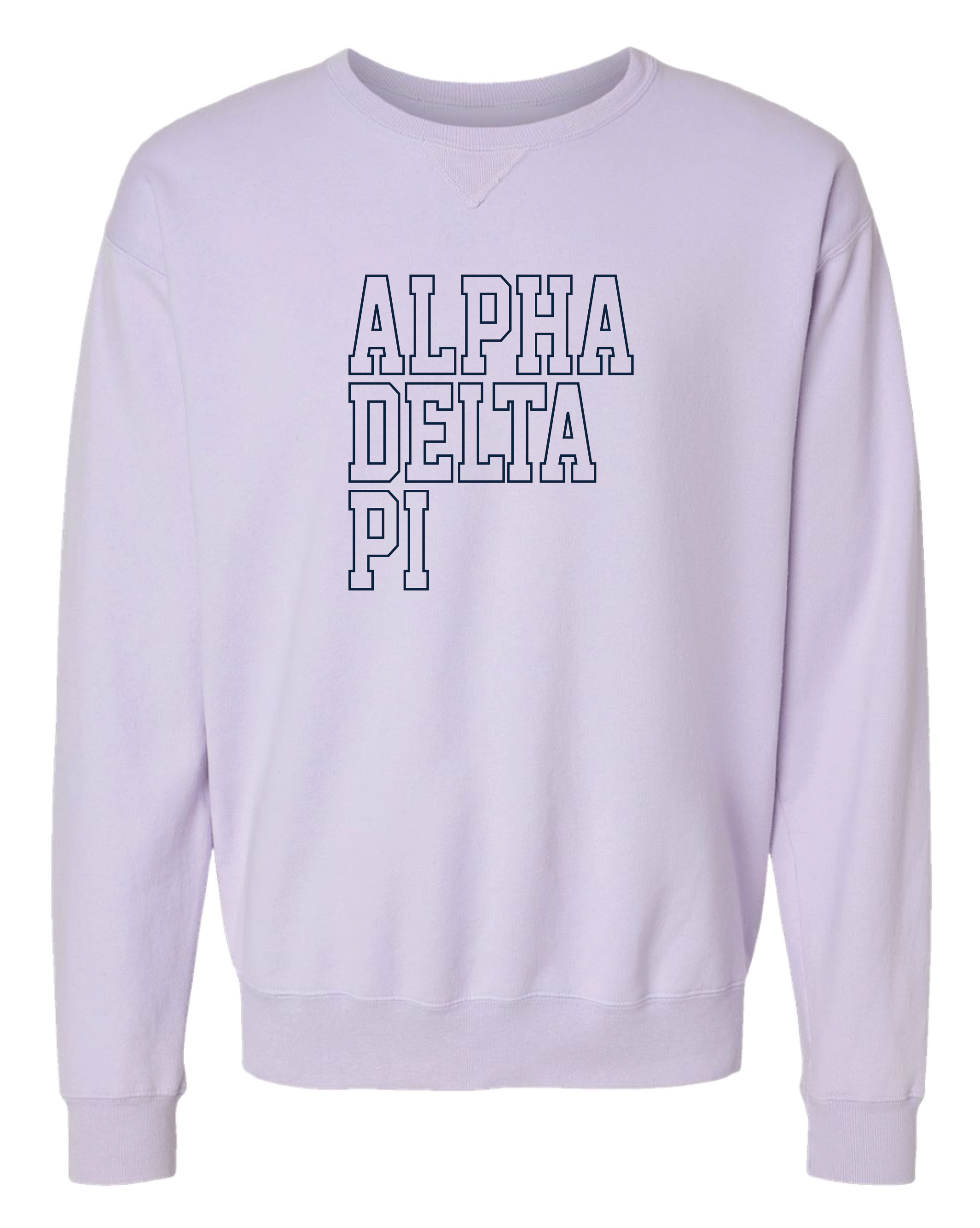ADPi Block Letter Embroidered Crewneck