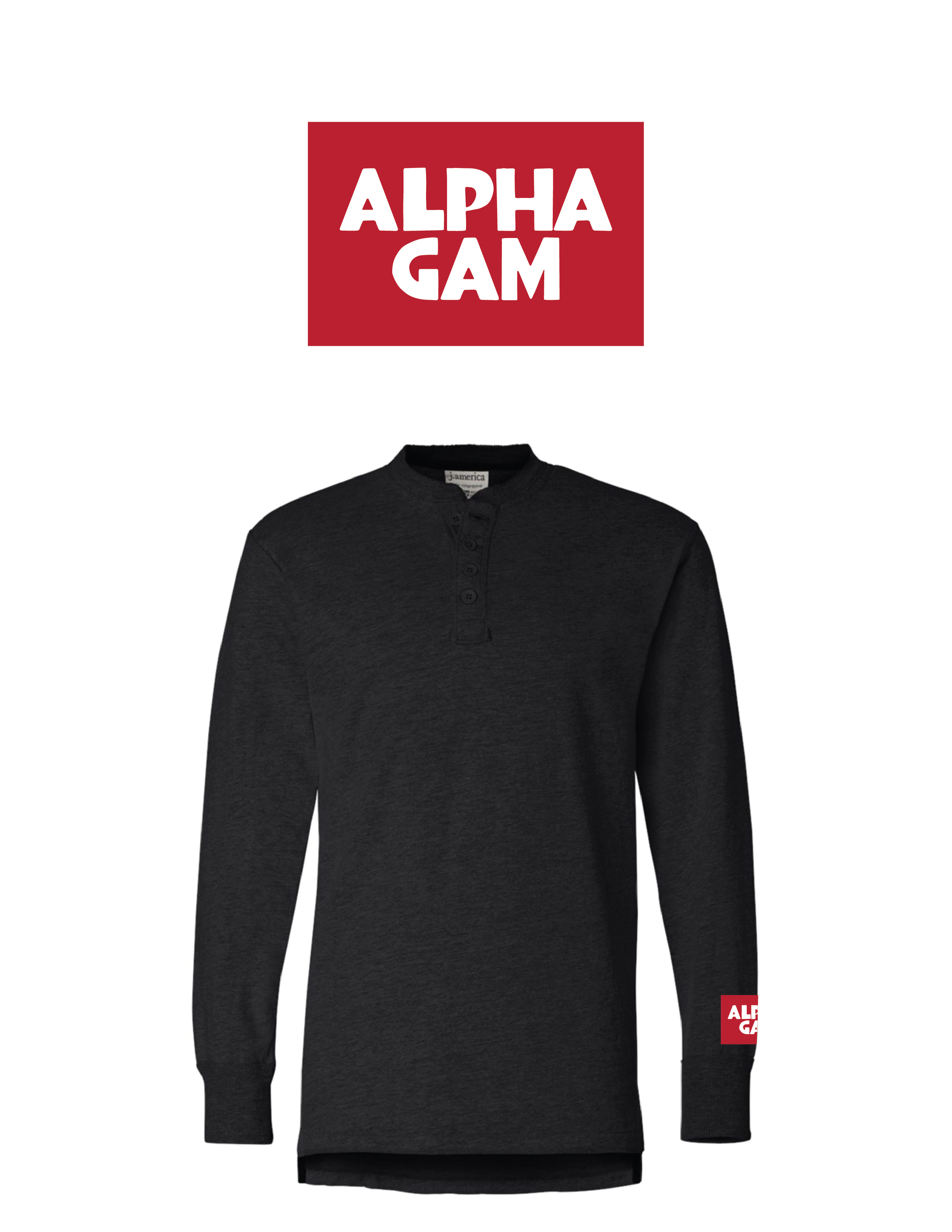 Sorority Patch greys Henley