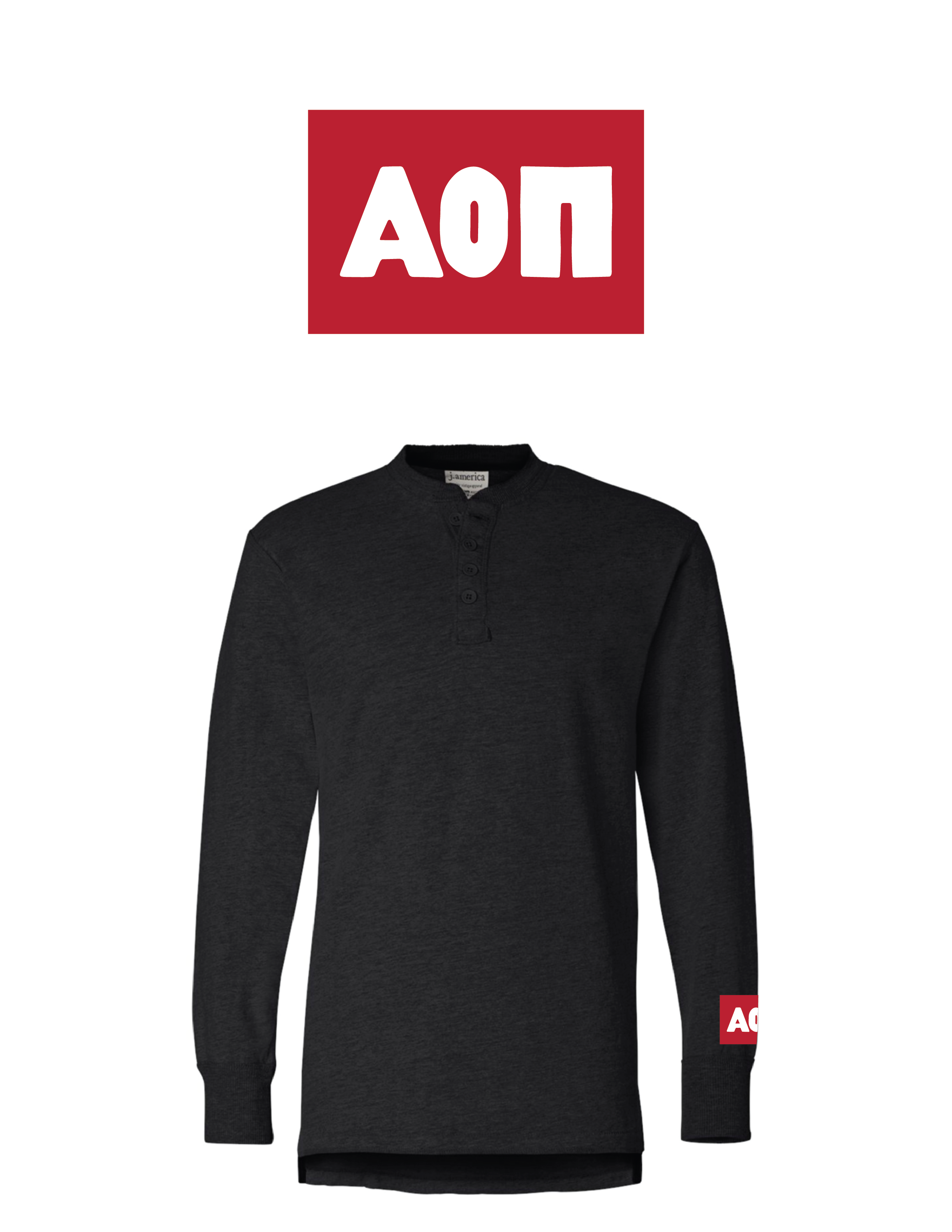 Sorority Patch greys Henley