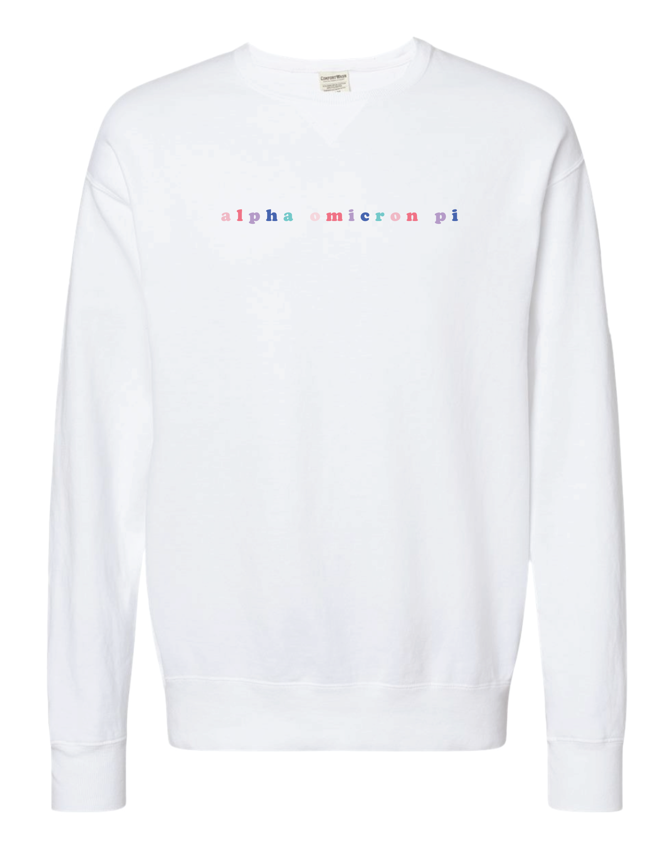 AOPi Bubble Letter Rainbow Crewneck