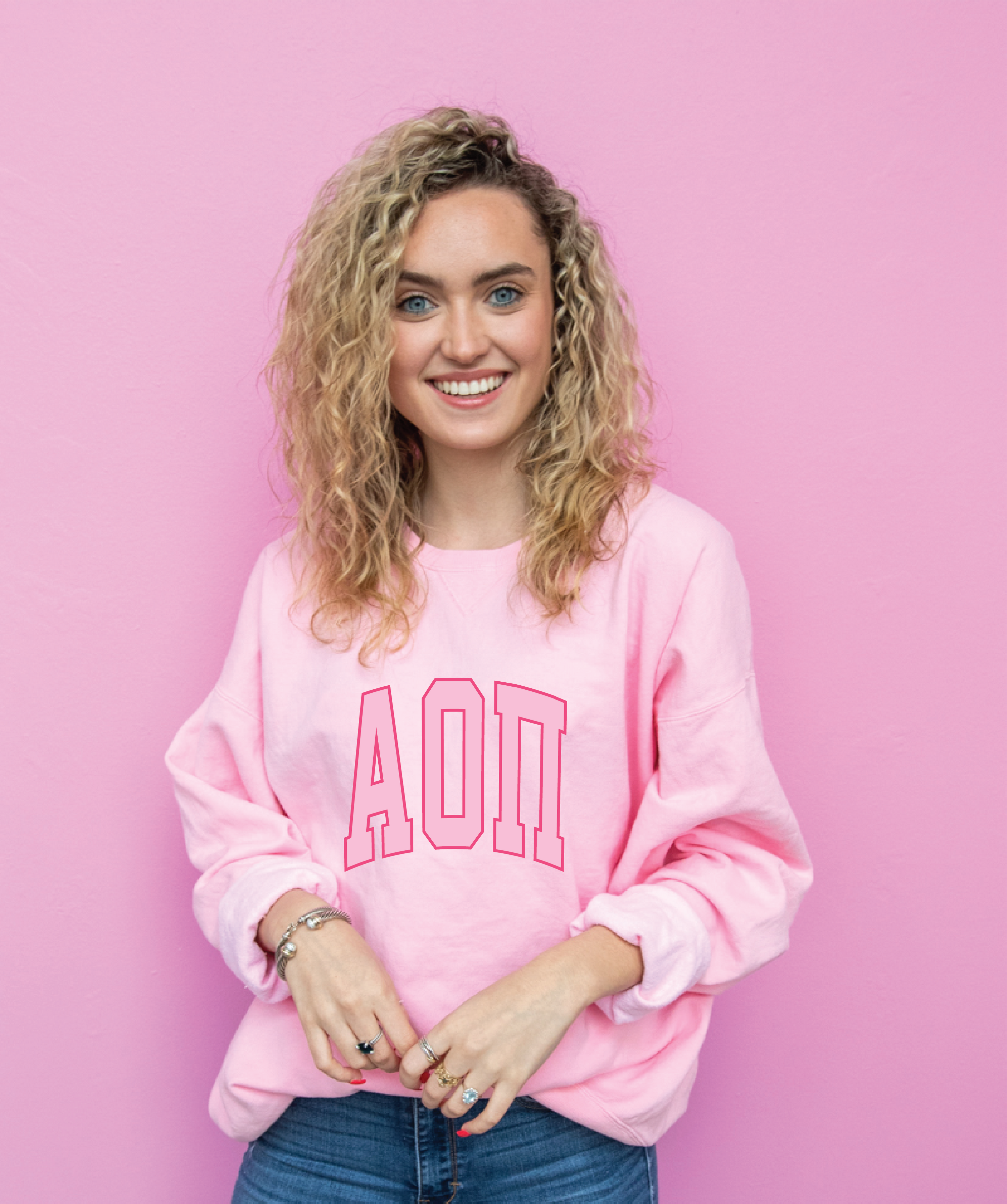 AOPi Varsity Letters Crewneck