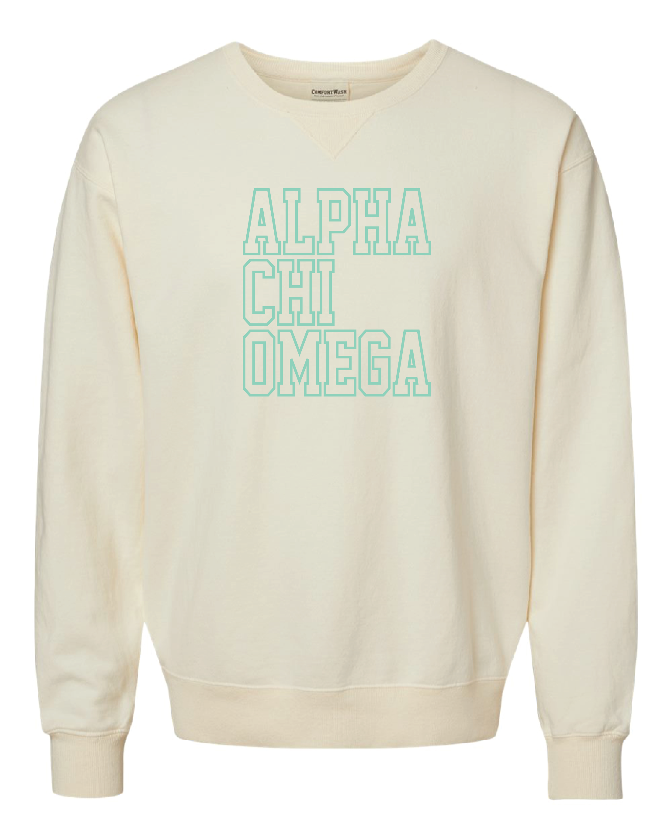 Alpha Chi Block Letter Embroidered Crewneck