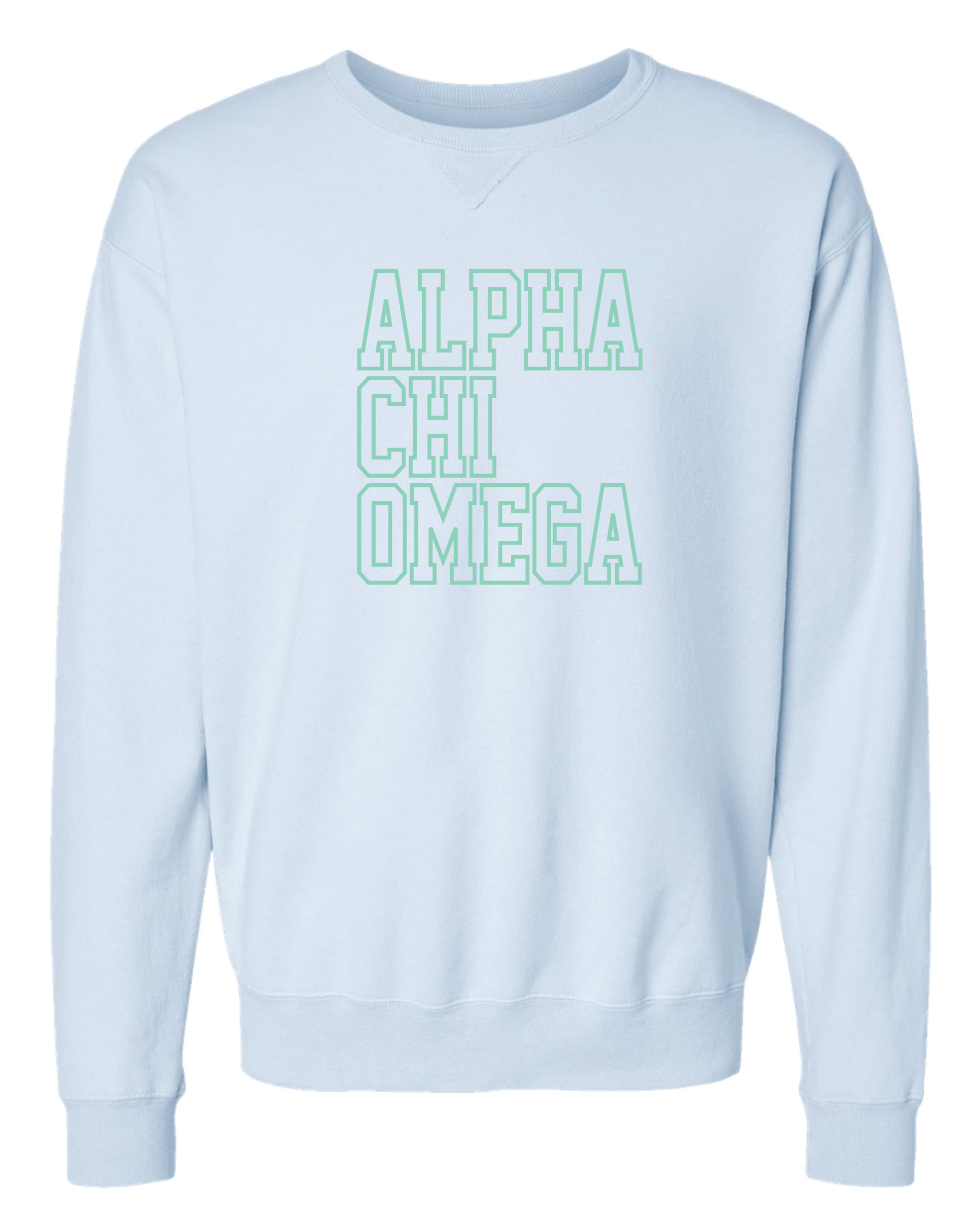 Alpha Chi Block Letter Embroidered Crewneck