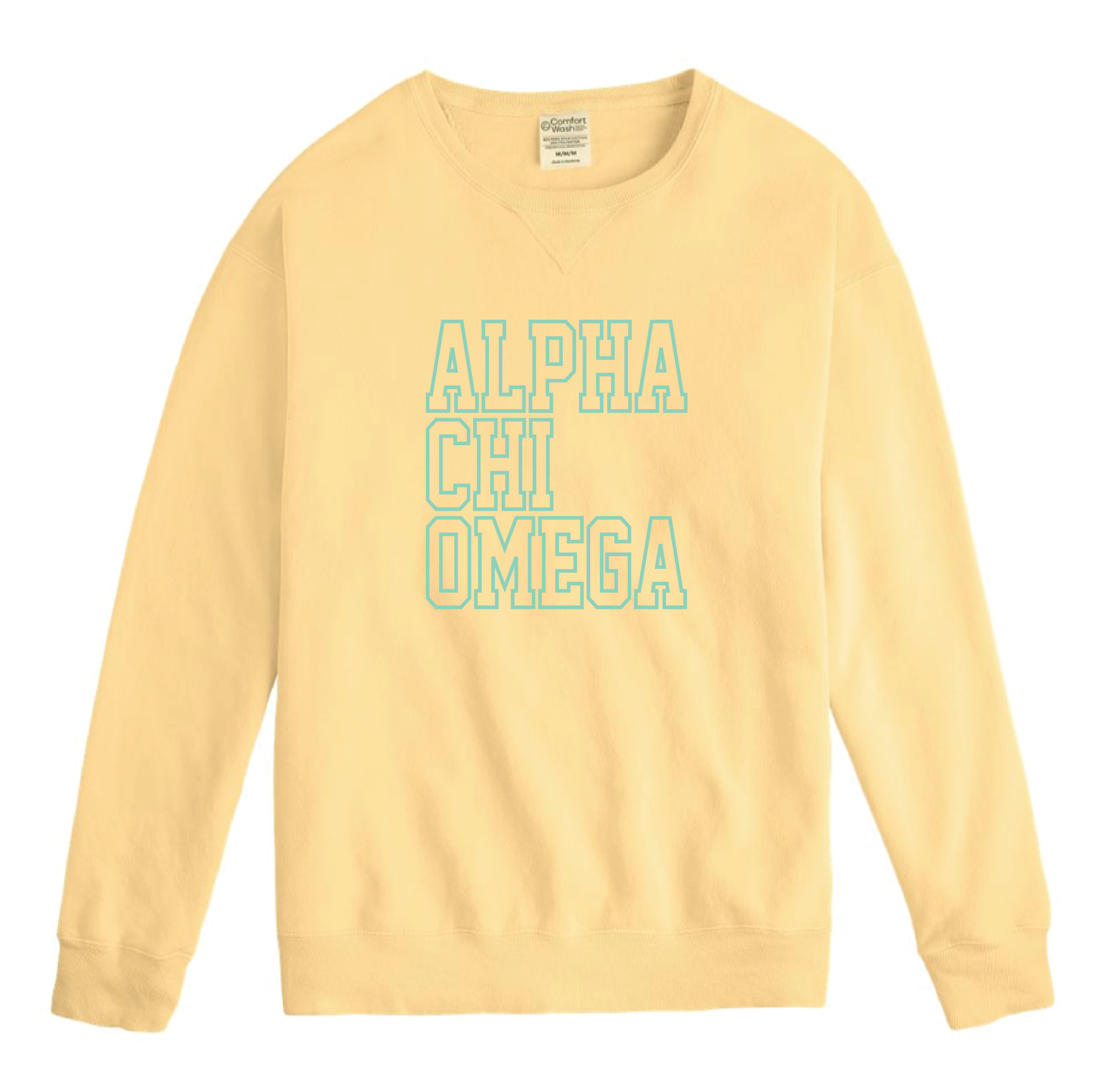 Alpha Chi Block Letter Embroidered Crewneck