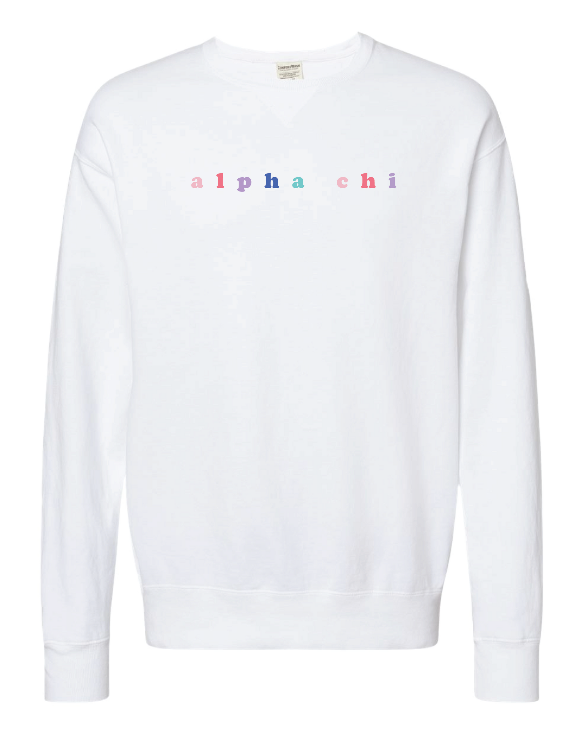 Sorority Multicolor Embroidered White Sweatshirt