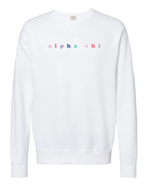 Sorority Multicolor Embroidered White Sweatshirt