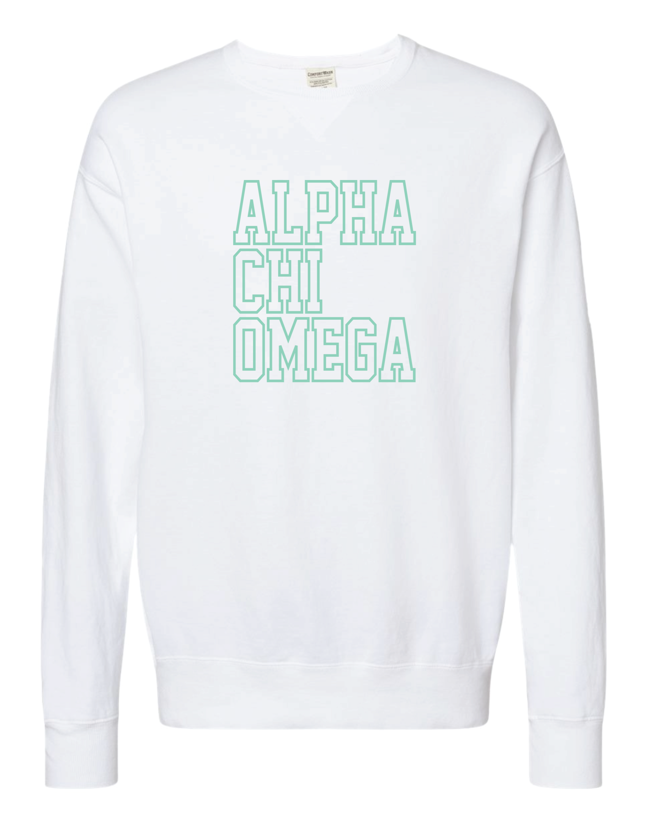 Alpha Chi Block Letter Embroidered Crewneck