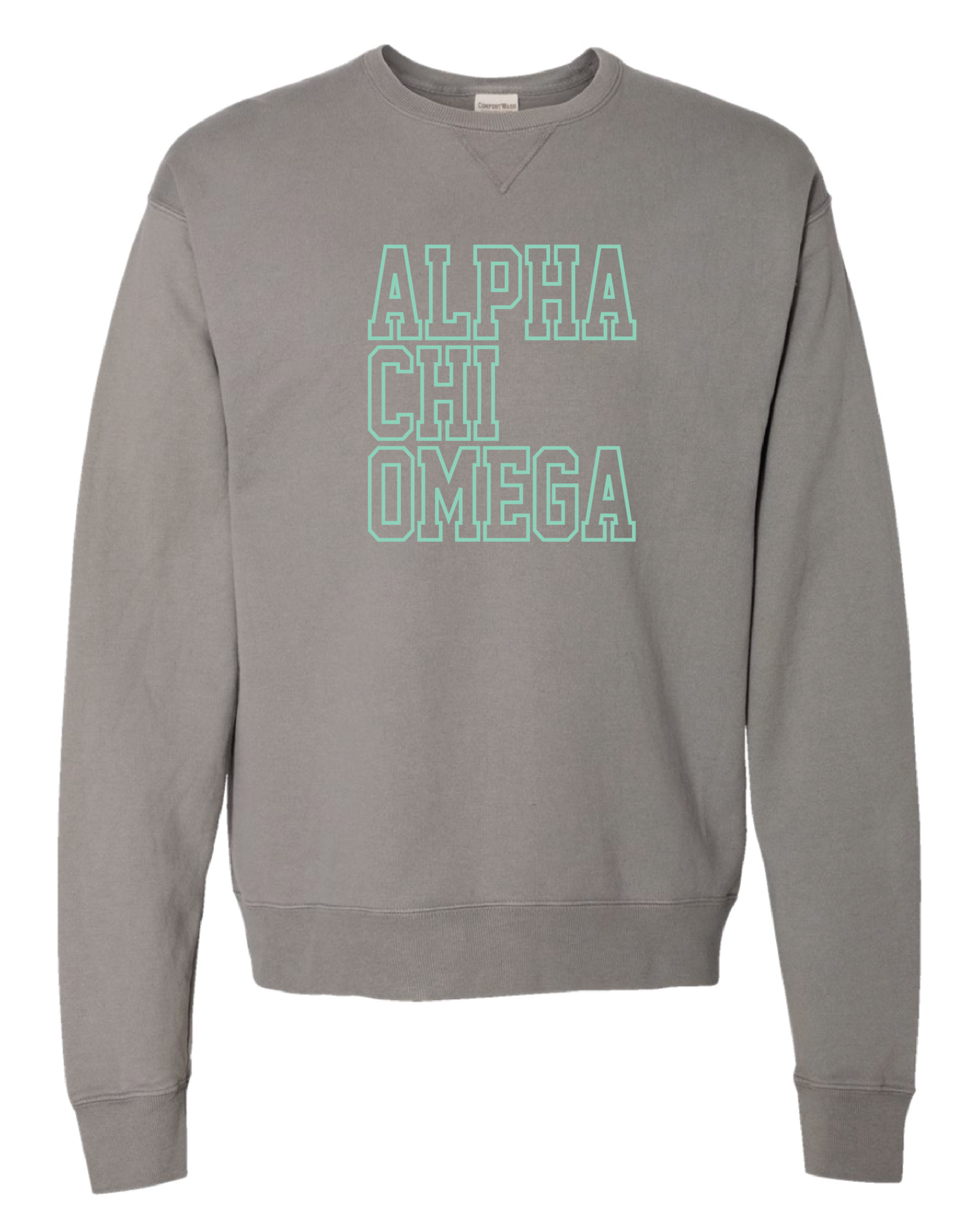 Alpha Chi Block Letter Embroidered Crewneck