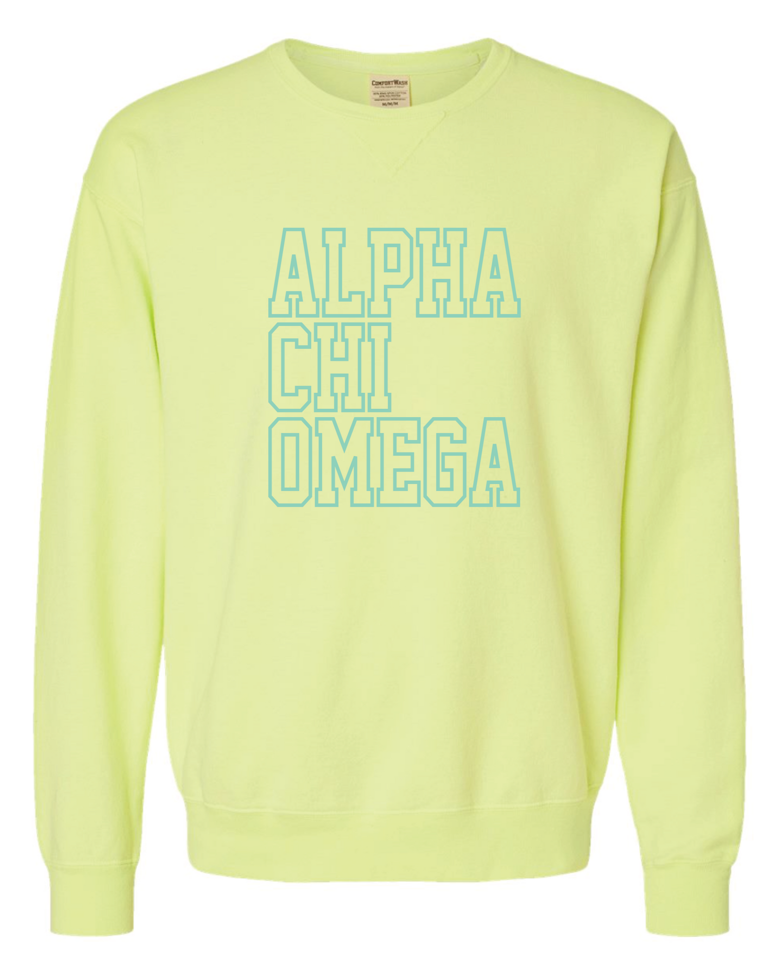 Alpha Chi Block Letter Embroidered Crewneck