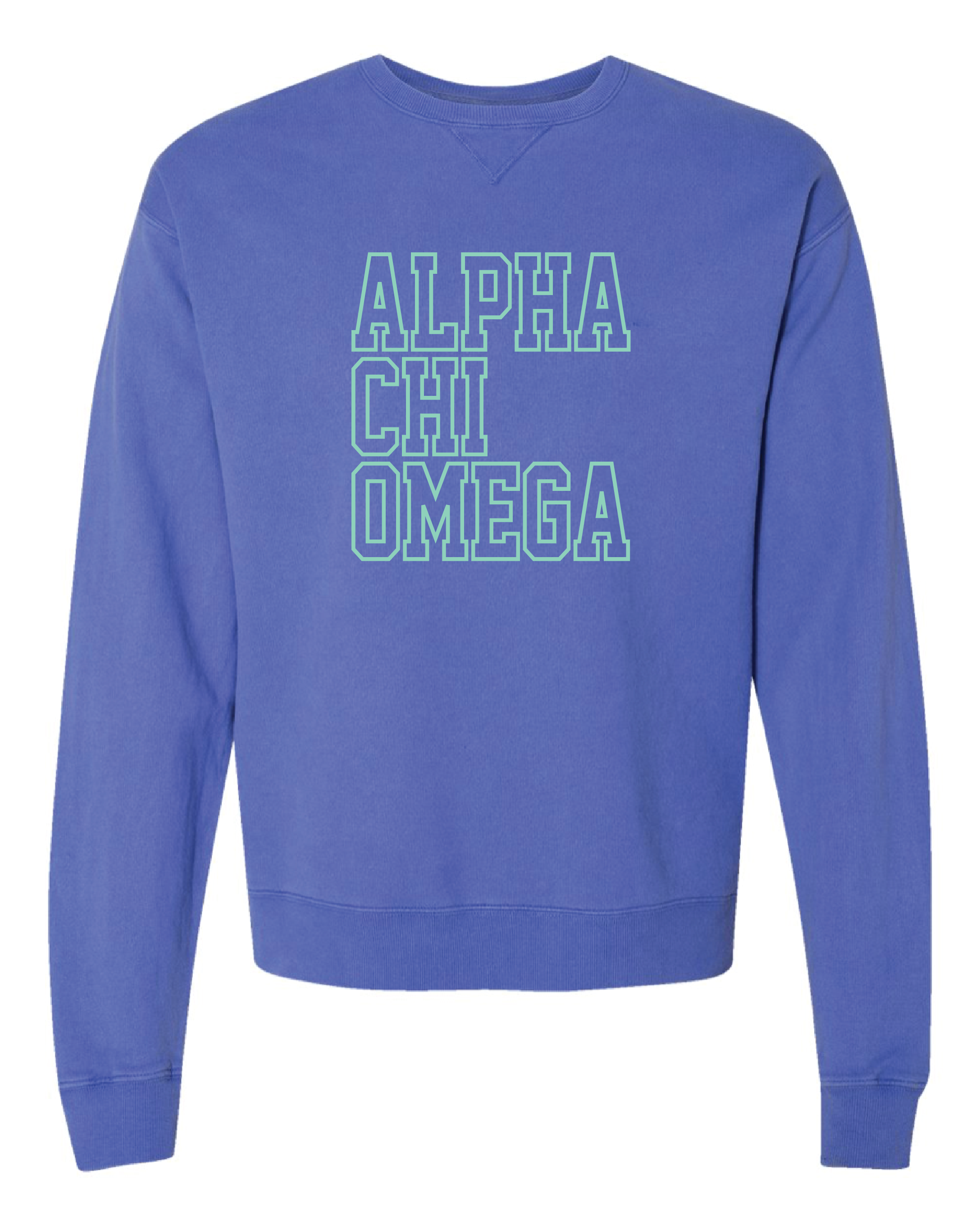 Alpha Chi Block Letter Embroidered Crewneck