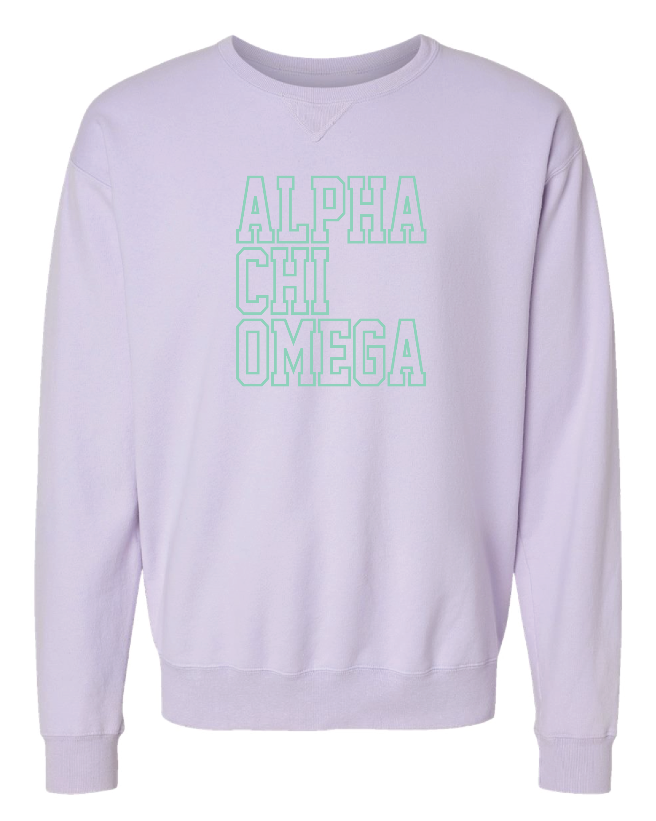 Alpha Chi Block Letter Embroidered Crewneck