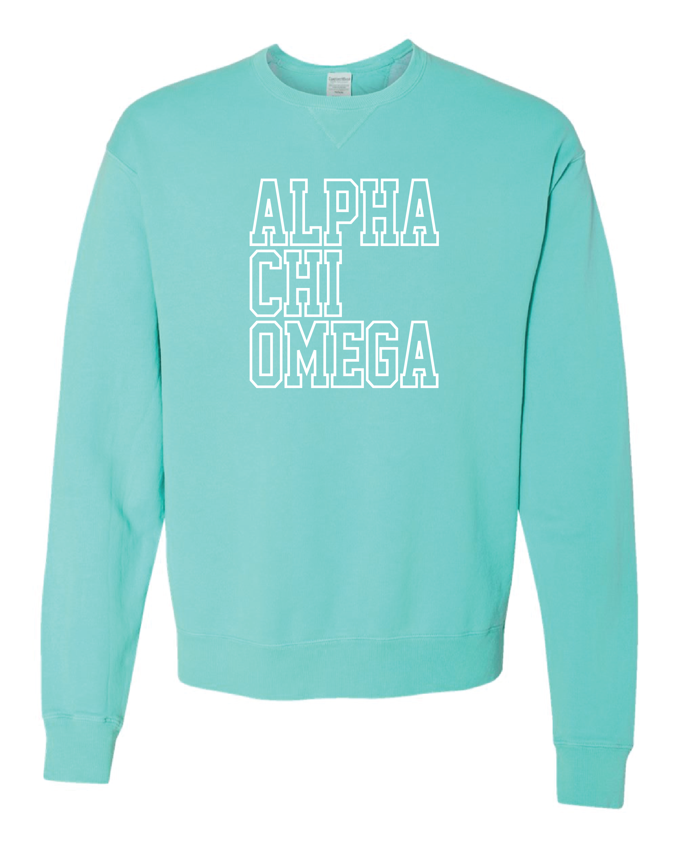 Alpha Chi Block Letter Embroidered Crewneck