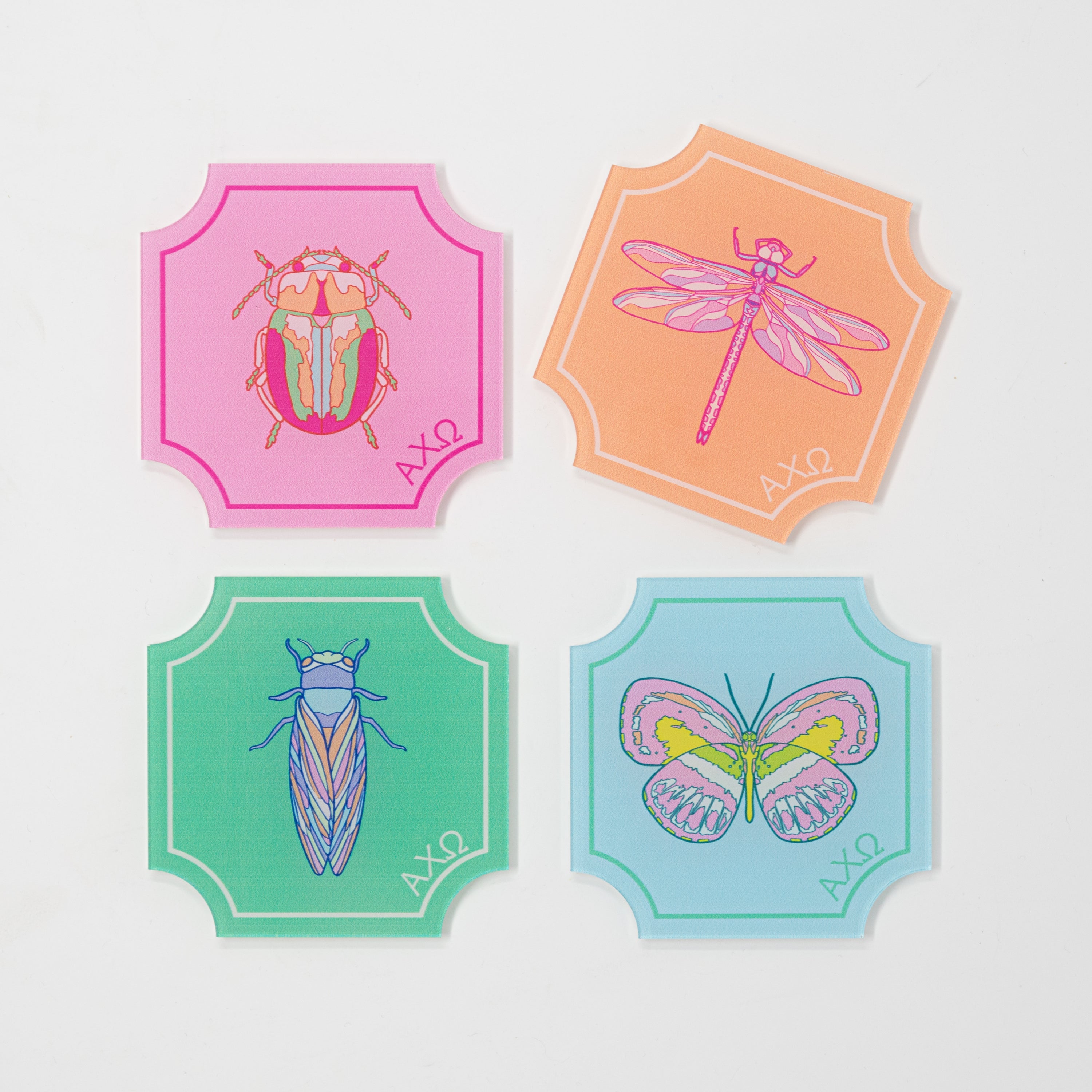 Sorority Flutter Acrylic Coasters