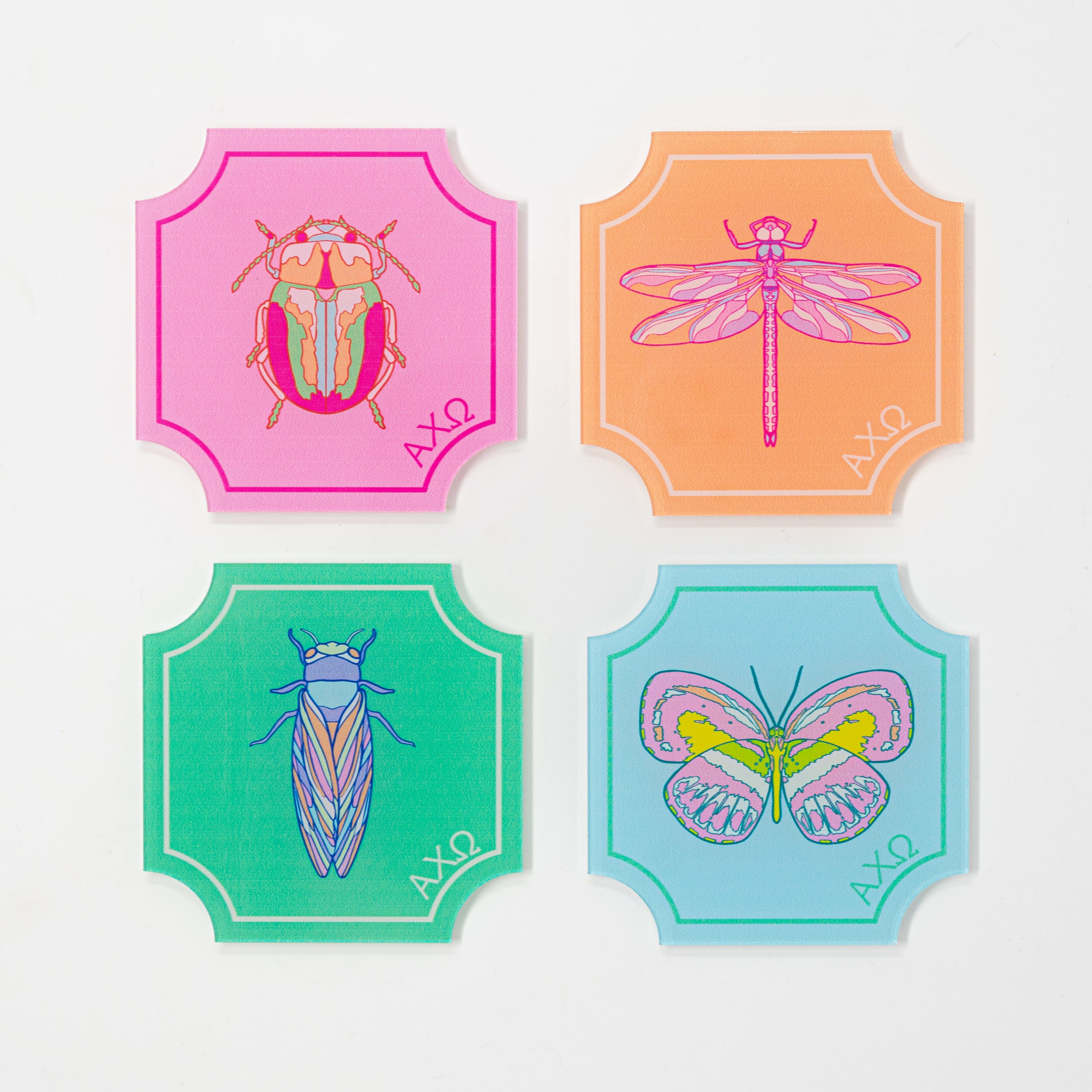 Sorority Flutter Acrylic Coasters