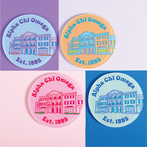 Sorority Acrylic Popart Coasters (Set of 4 - University of Alabama Houses)