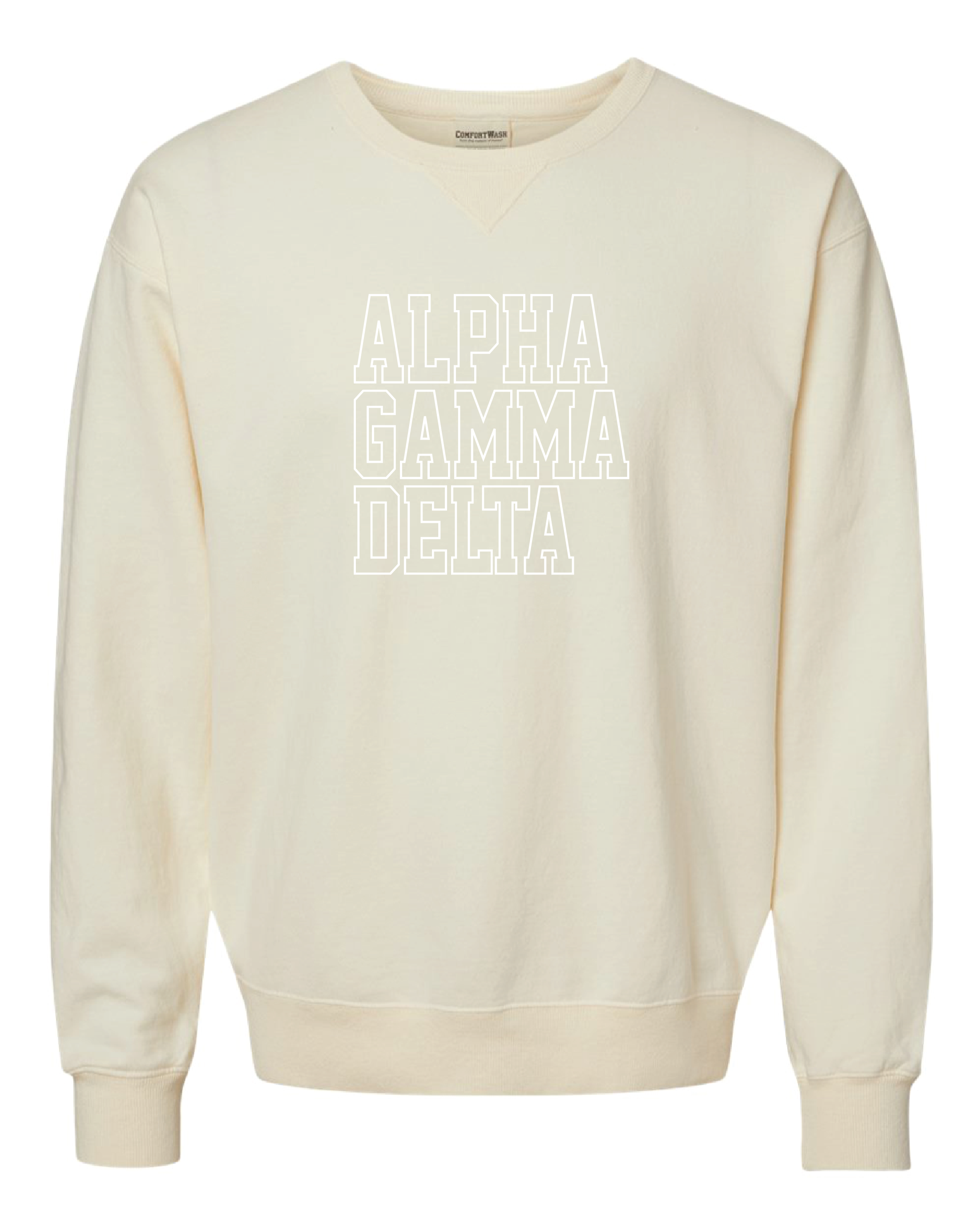 Alpha Gam Block Letter Embroidered Crewneck
