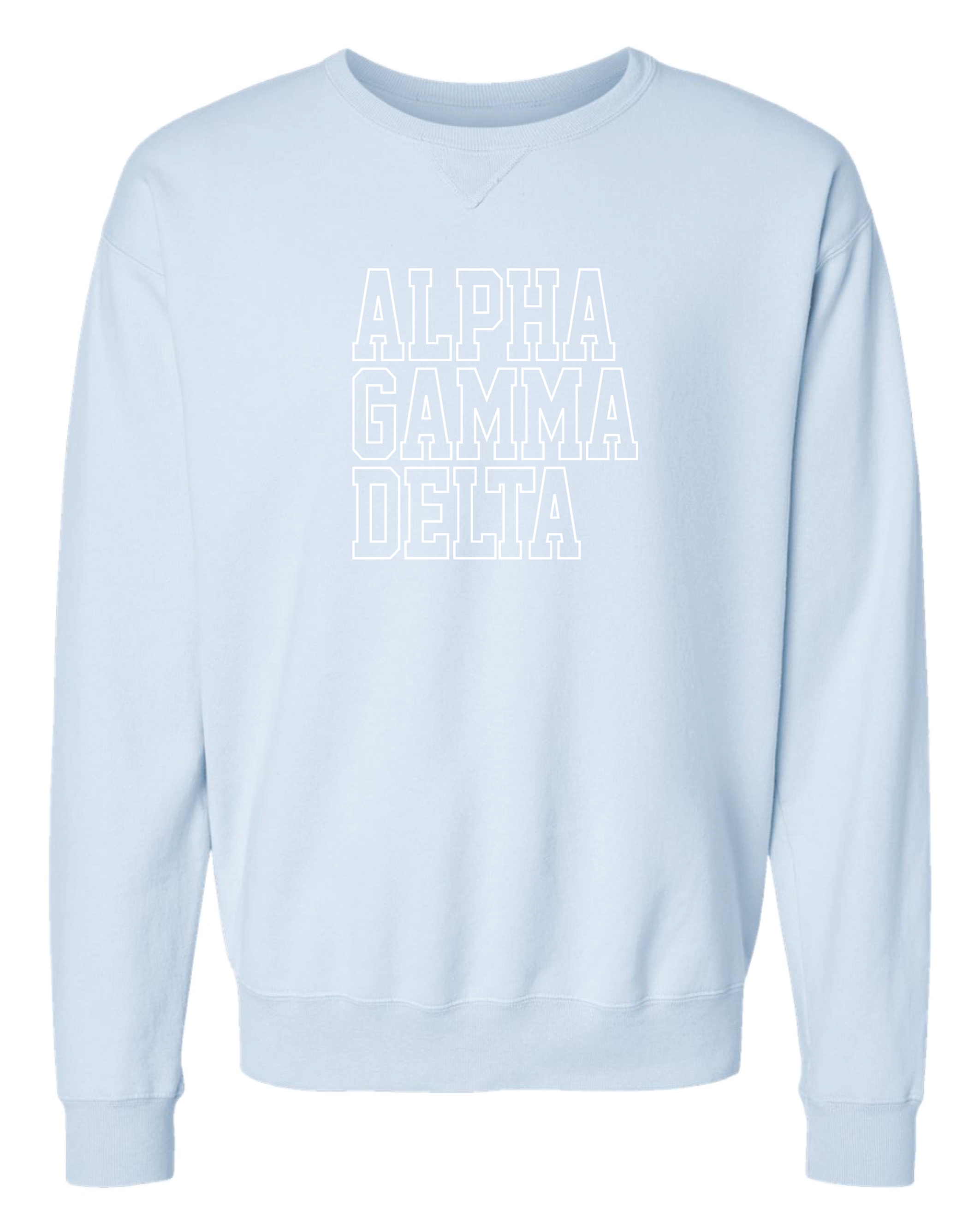 Alpha Gam Block Letter Embroidered Crewneck
