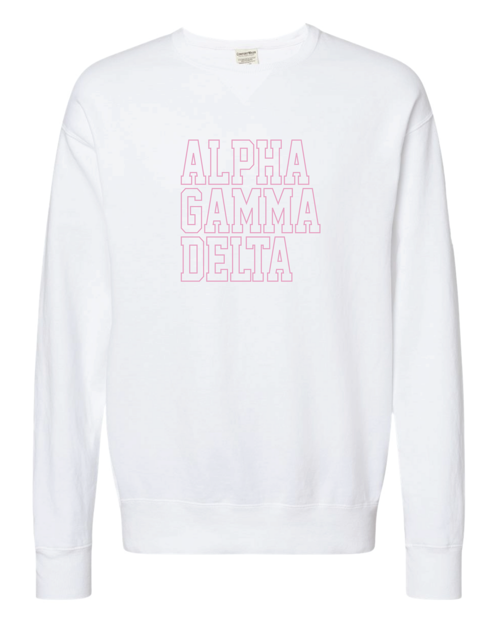Alpha Gam Block Letter Embroidered Crewneck