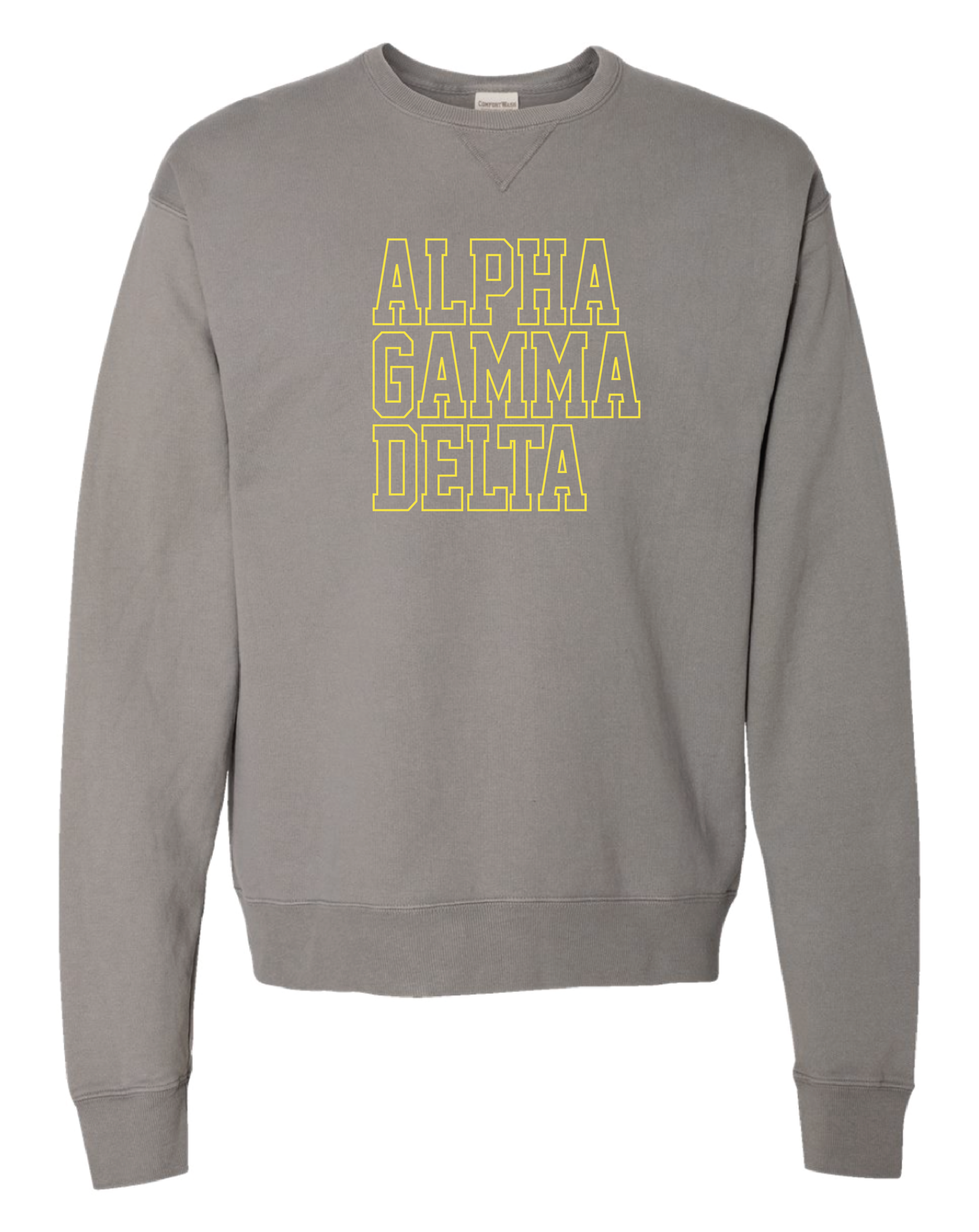 Alpha Gam Block Letter Embroidered Crewneck