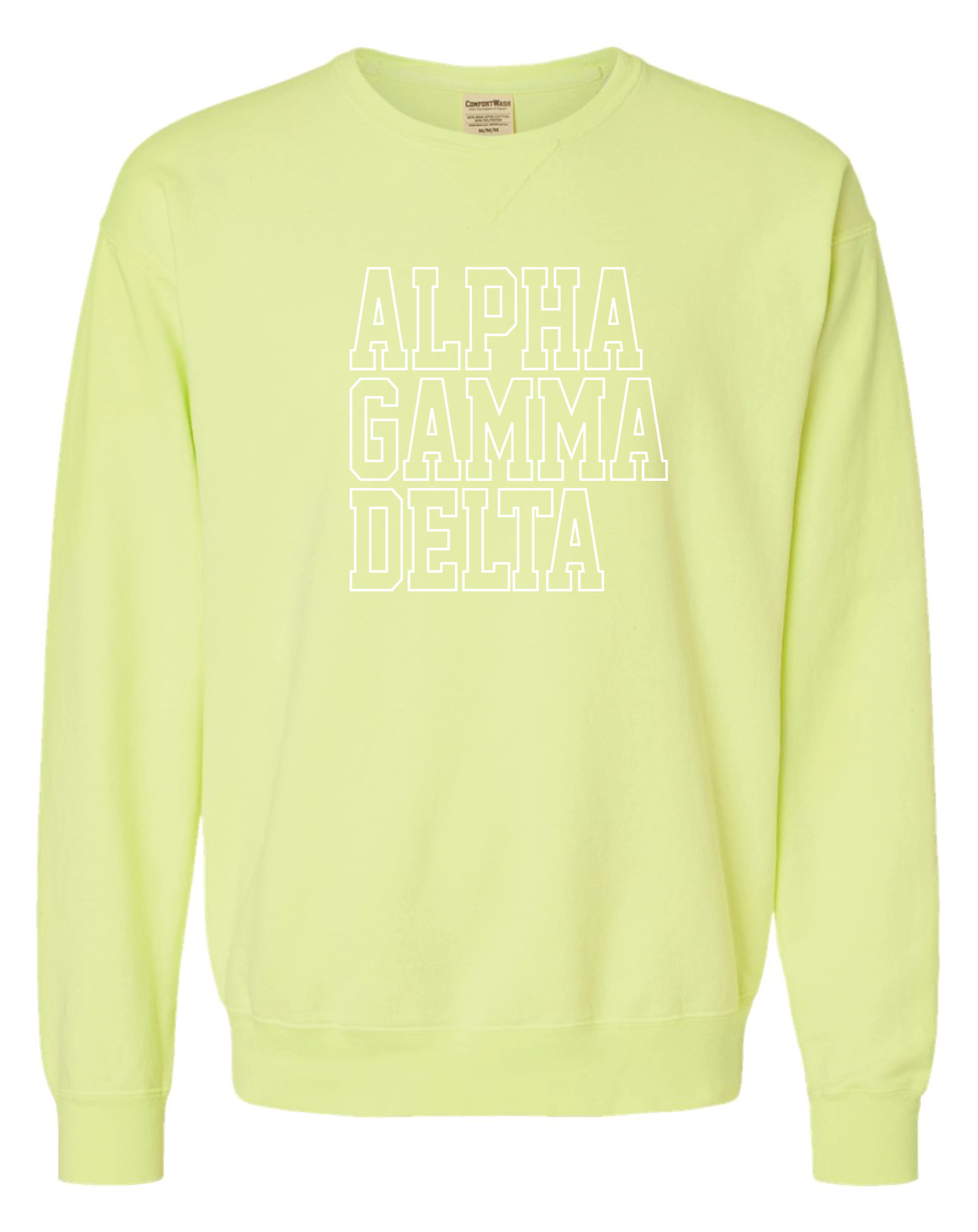 Alpha Gam Block Letter Embroidered Crewneck