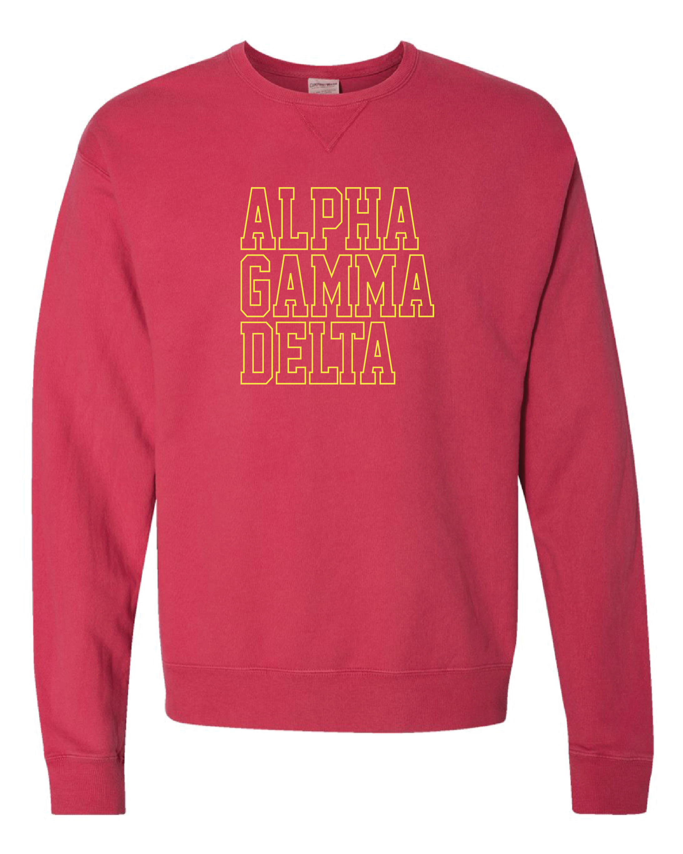 Alpha Gam Block Letter Embroidered Crewneck