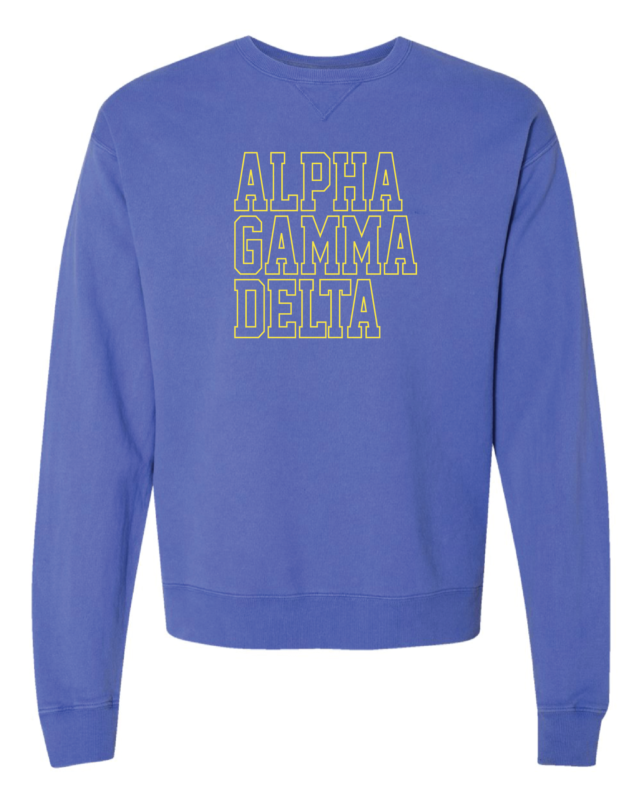 Alpha Gam Block Letter Embroidered Crewneck