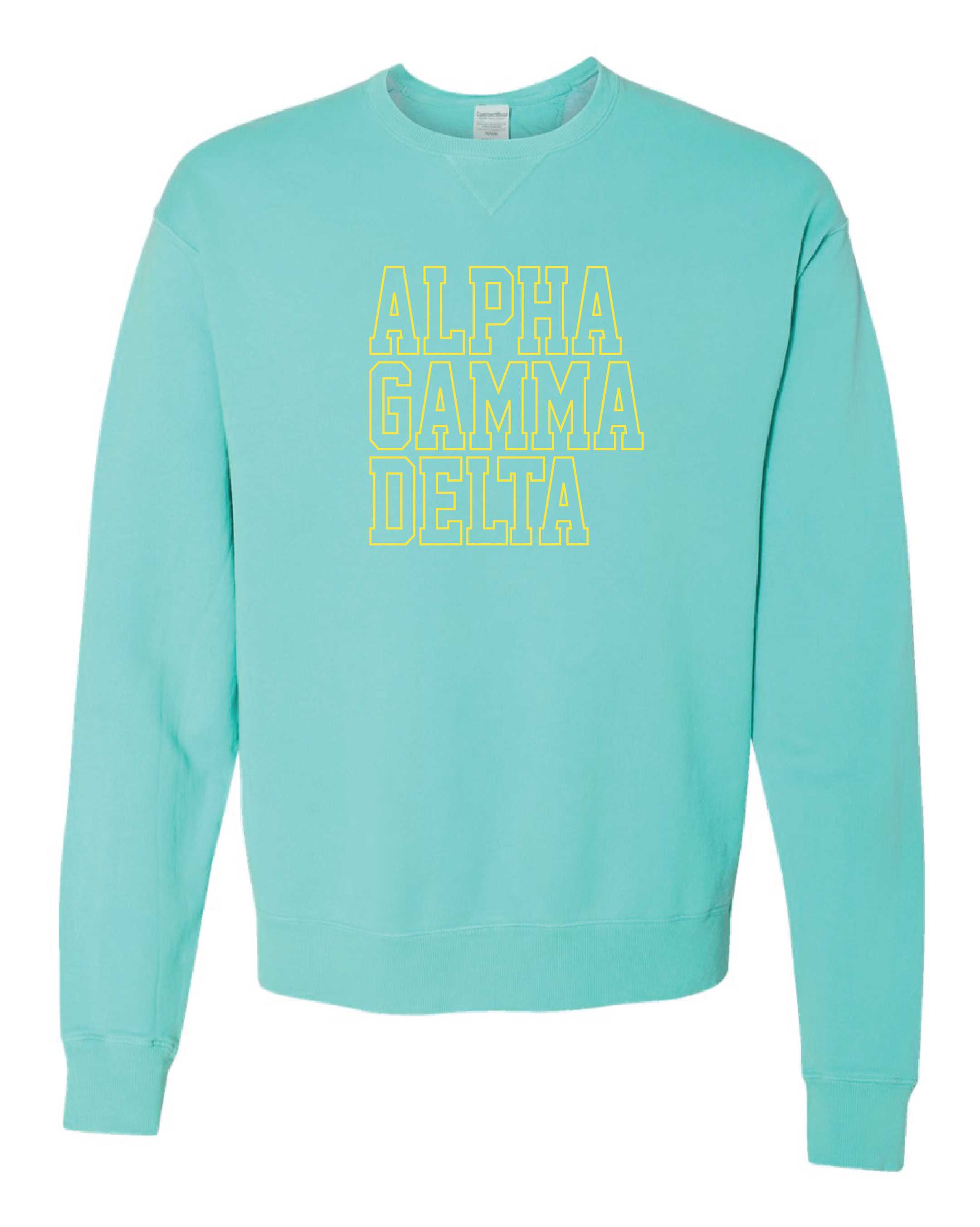 Alpha Gam Block Letter Embroidered Crewneck