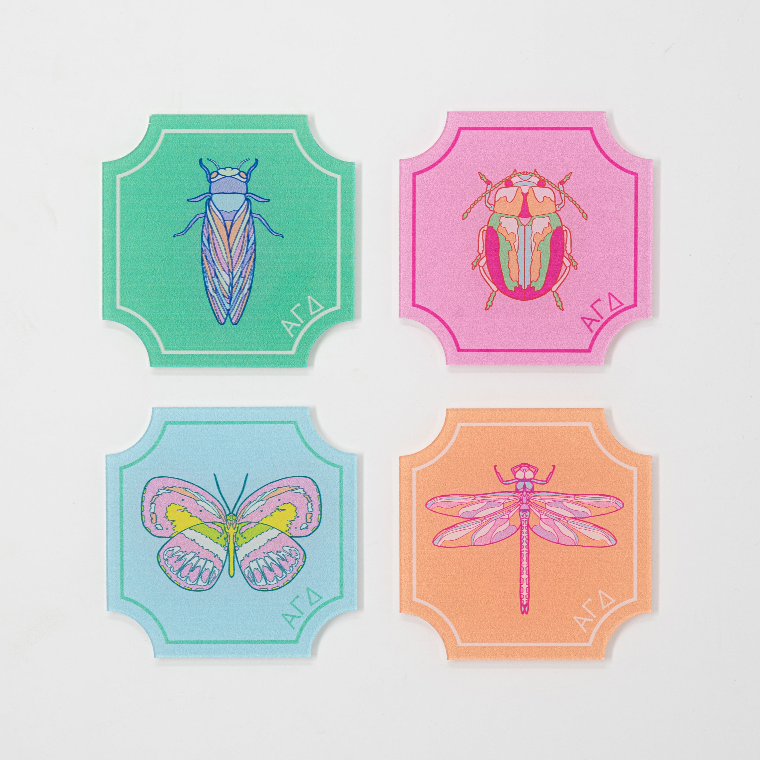 Sorority Flutter Acrylic Coasters