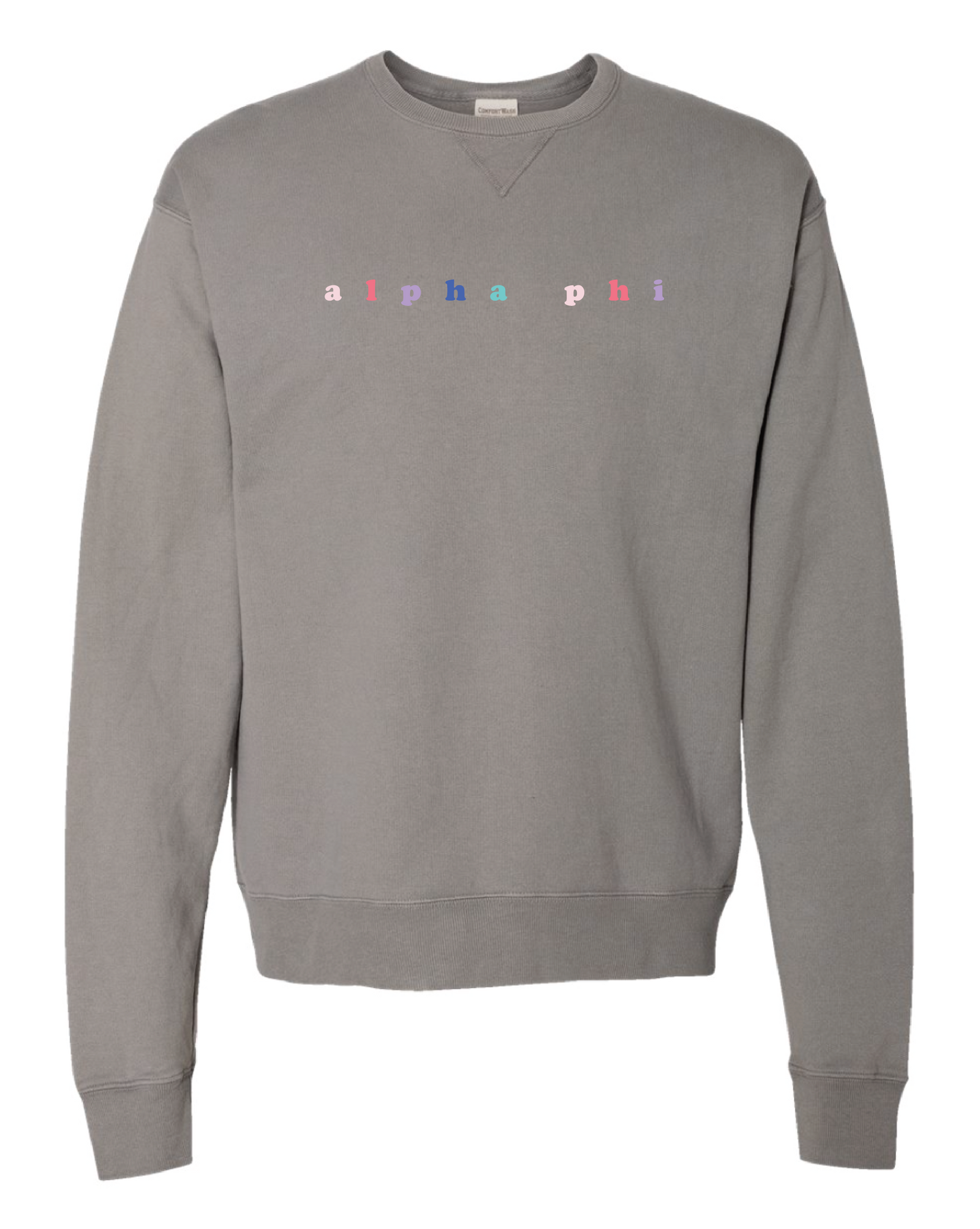 Alpha Phi Bubble Letter Rainbow Crewneck